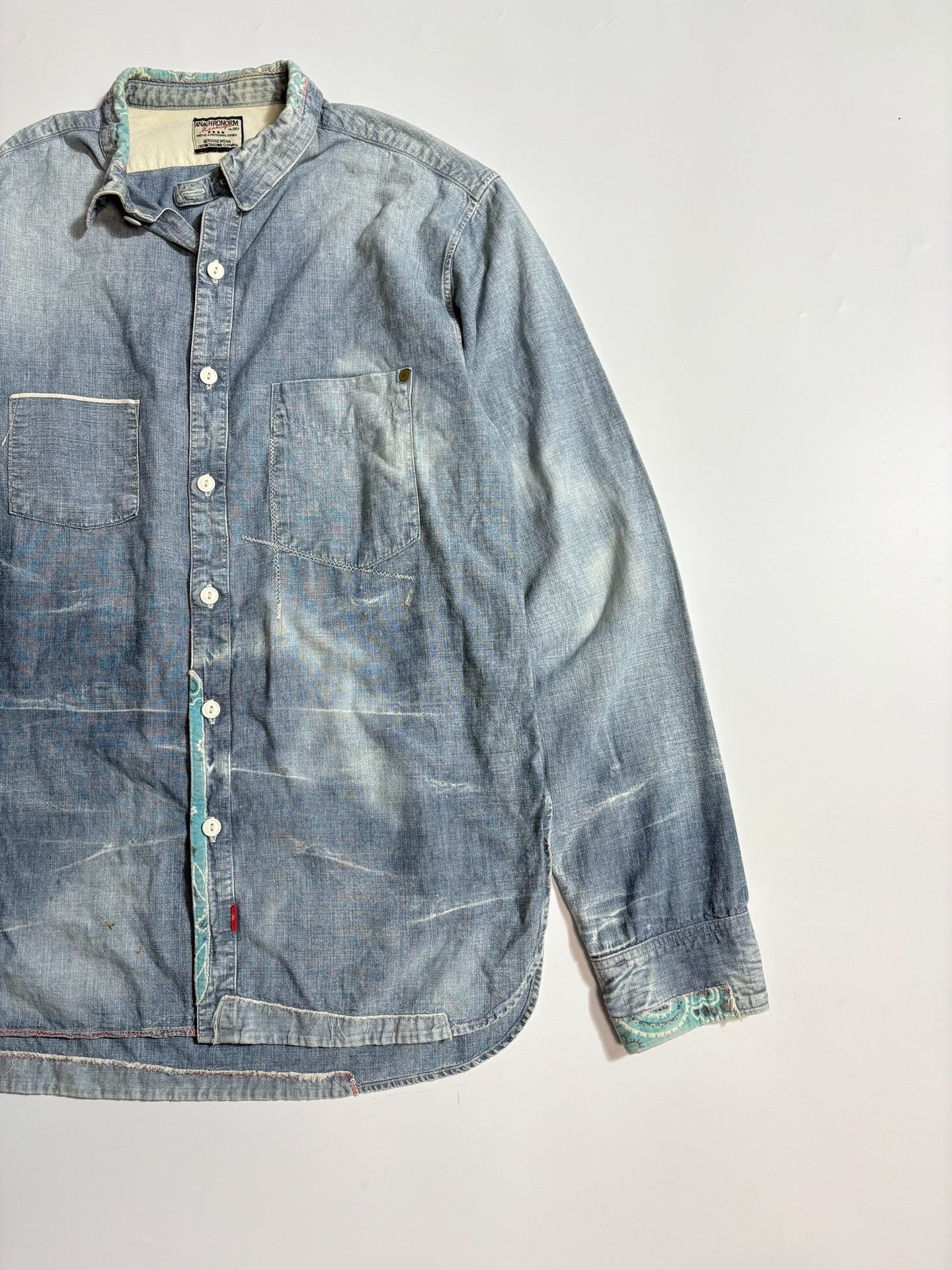 ANACHRONORM ANACHRONORM Distressed Denim Shirt Size US S / EU 44-46 / 1 - 4 Thumbnail