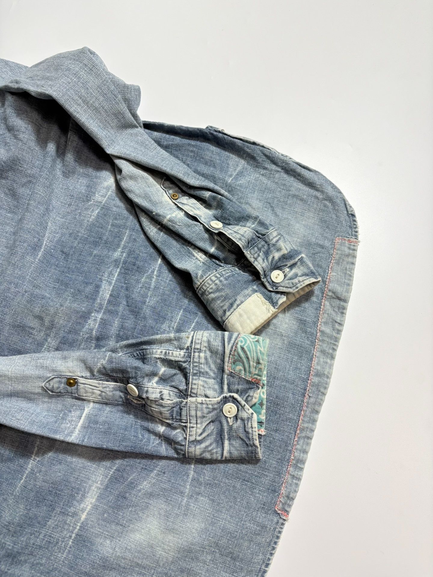ANACHRONORM ANACHRONORM Distressed Denim Shirt Size US S / EU 44-46 / 1 - 7 Thumbnail