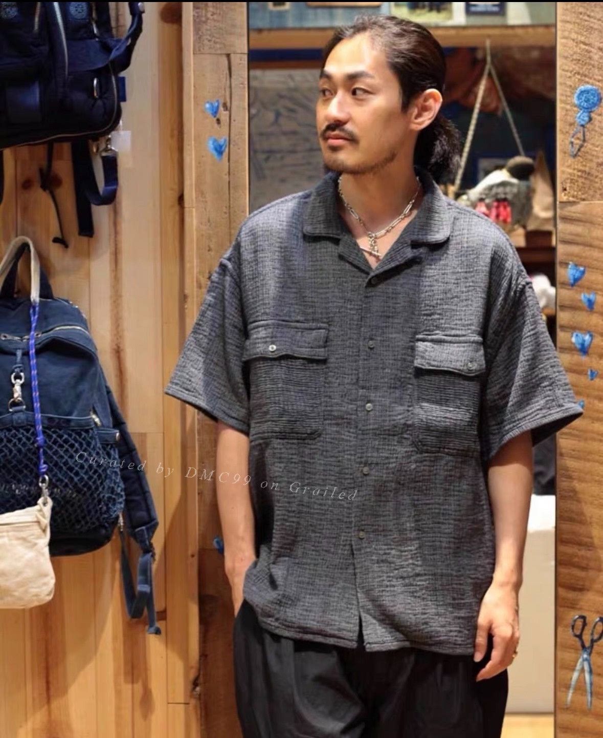 Porter Classic Porter Classic Kendo Sashiko Short-Sleeve Shirt Size US L / EU 52-54 / 3 - 4 Thumbnail
