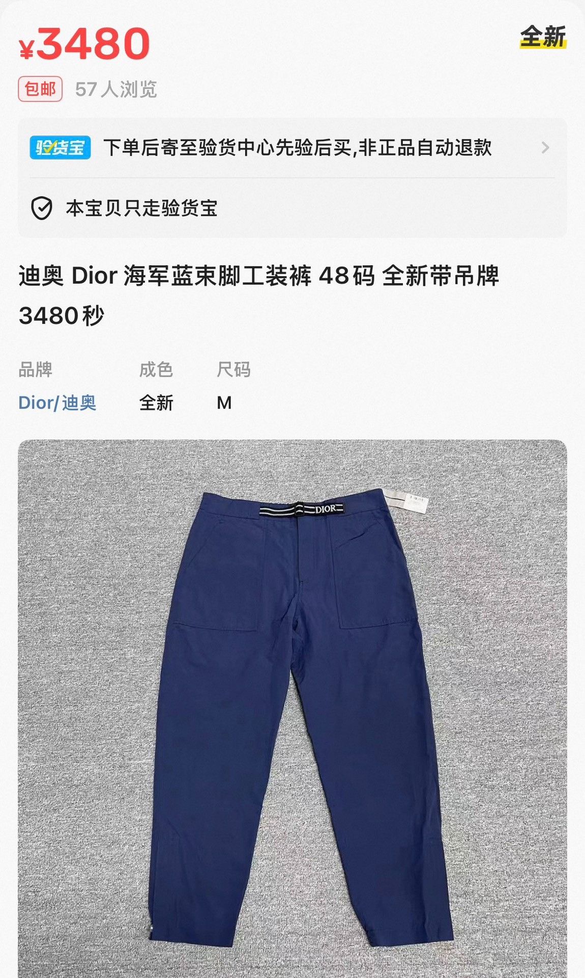 Dior Dior Cargo Jogger Pants 52 Size US 35 - 5 Thumbnail