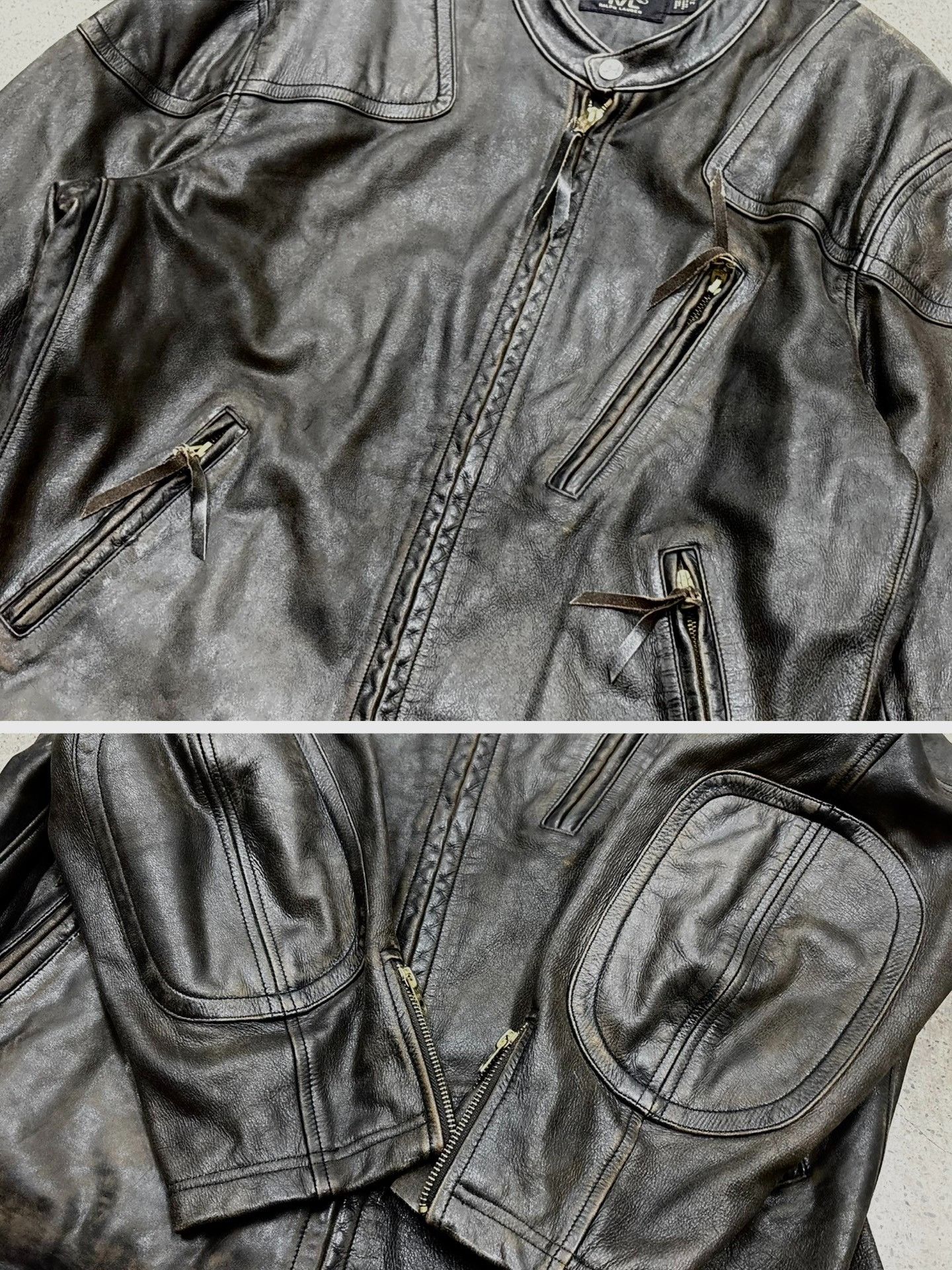 RRL Ralph Lauren Ralph Lauren RRL Motorcycle Leather Jacket Size US XL / EU 56 / 4 - 7 Thumbnail