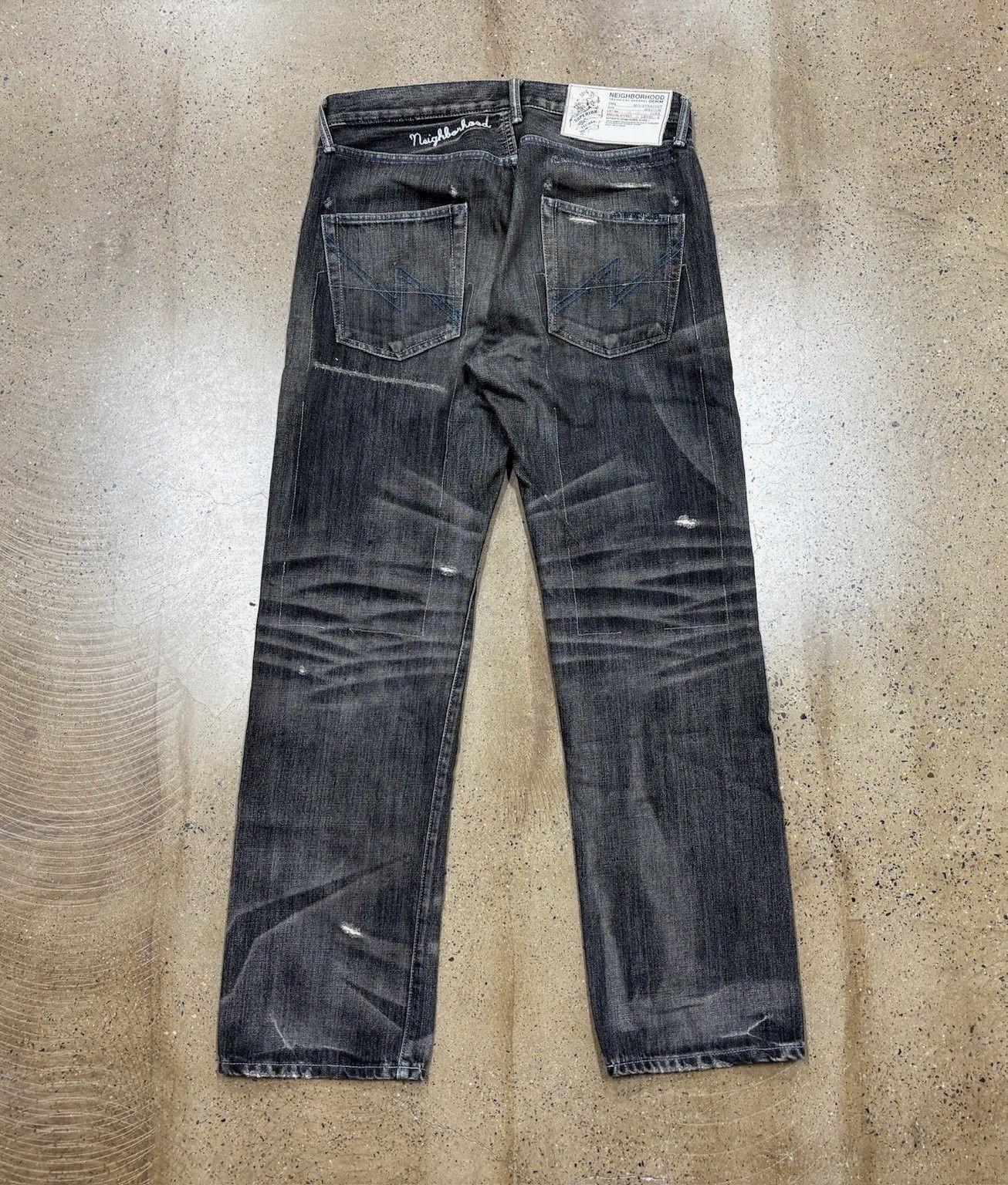 Neighborhood NBHD 10ex Distressed Denim Jeans Size US 26 / EU 42 - 2 Thumbnail