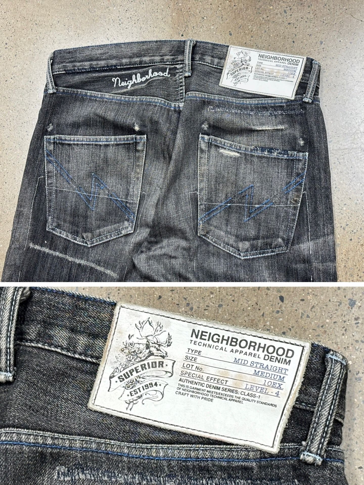 Neighborhood NBHD 10ex Distressed Denim Jeans Size US 26 / EU 42 - 7 Thumbnail