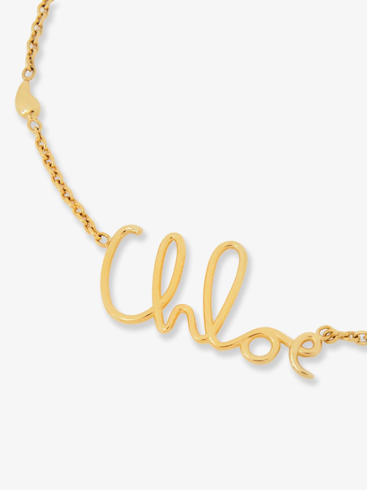 Chloe Brass necklace with lettering logo UNI - USA Tariffs Included Size ONE SIZE - 3 Thumbnail