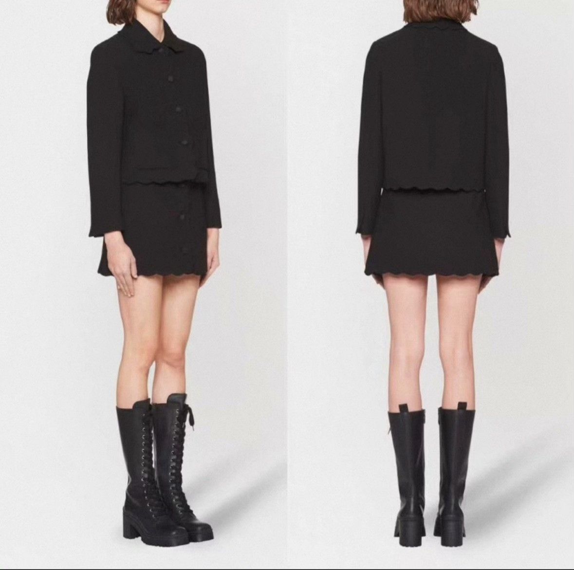 Miu Miu Miu Miu Single Breasted Scallop-Edge Wool Jacket Size M / US 6-8 / IT 42-44 - 3 Thumbnail