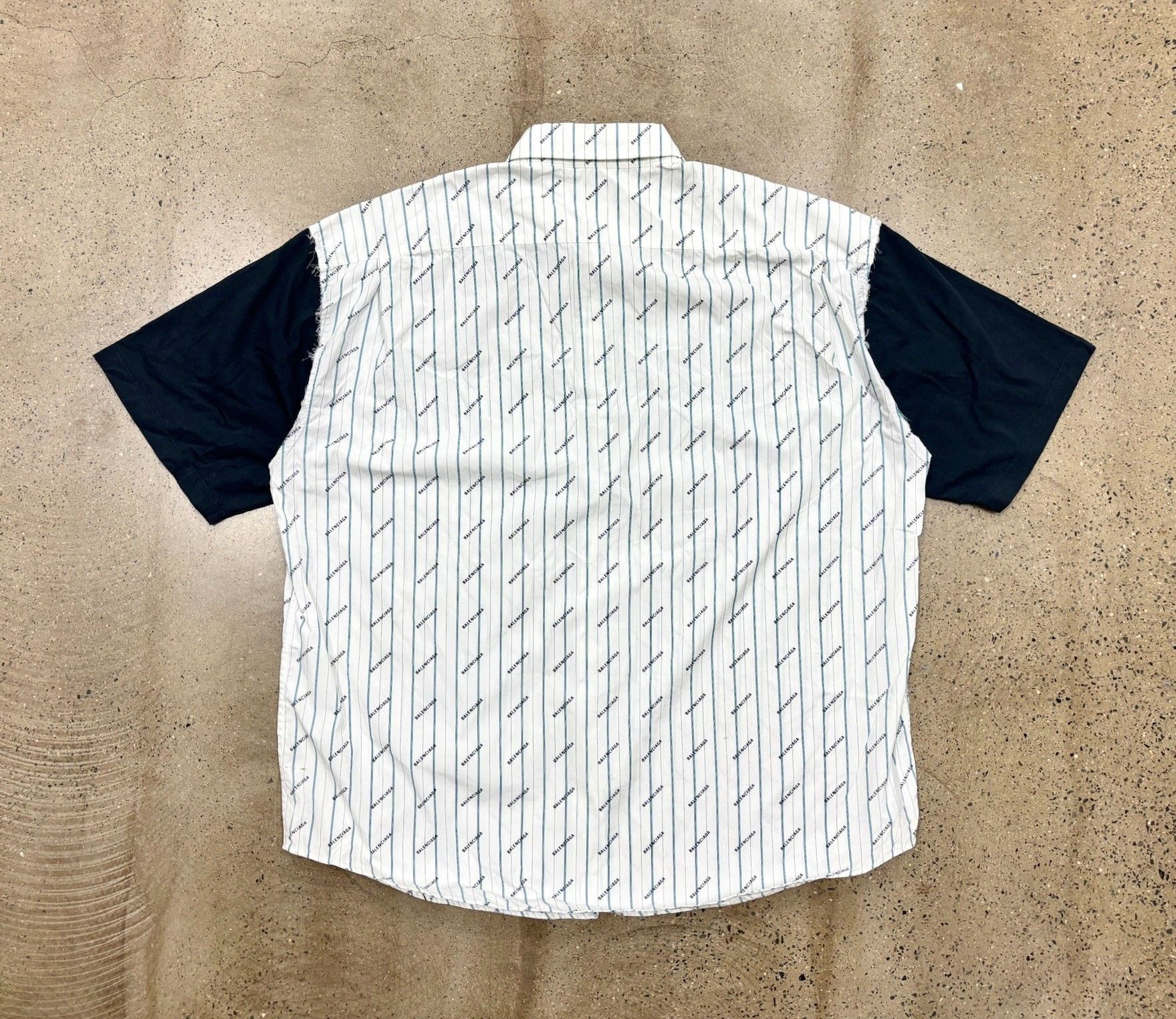 Balenciaga Balenciaga Logo Striped Short-Sleeve Shirt Jacket Size S / US 4 / IT 40 - 3 Thumbnail