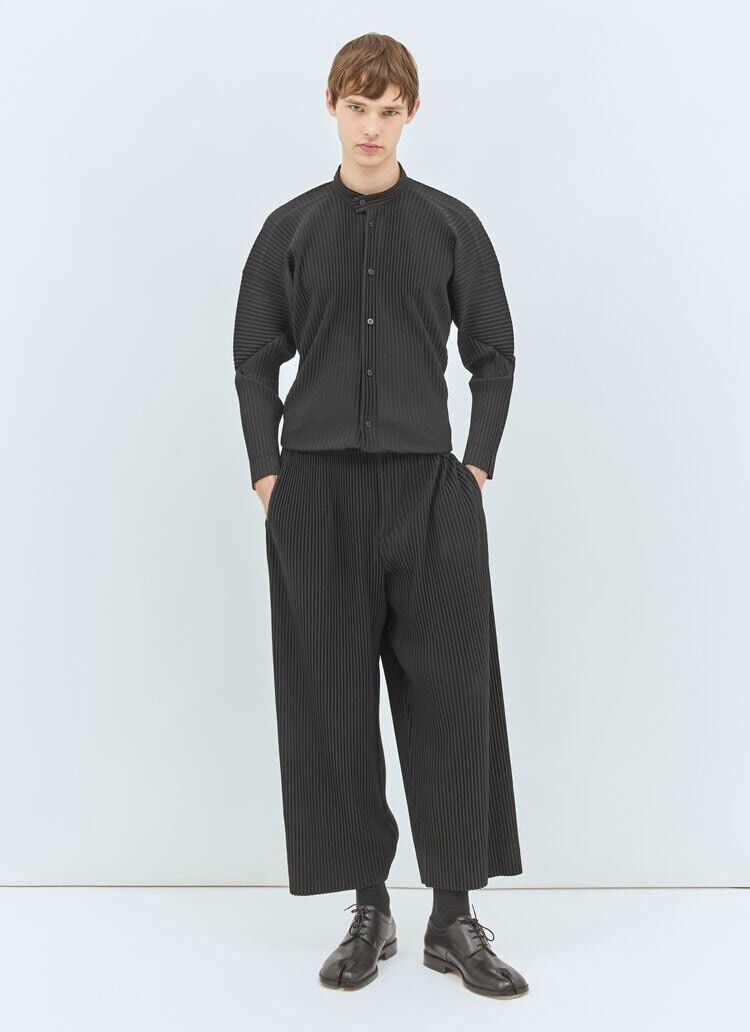 Issey Miyake Issey Miyake Pleats Wide-Leg Crop Pants Size US 26 / EU 42 - 3 Thumbnail