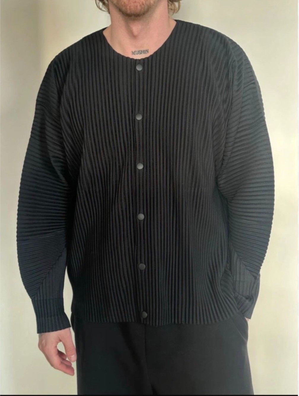 Issey Miyake Issey Miyake Homme Plissé Pleated Button Cardigan Size US L / EU 52-54 / 3 - 3 Thumbnail