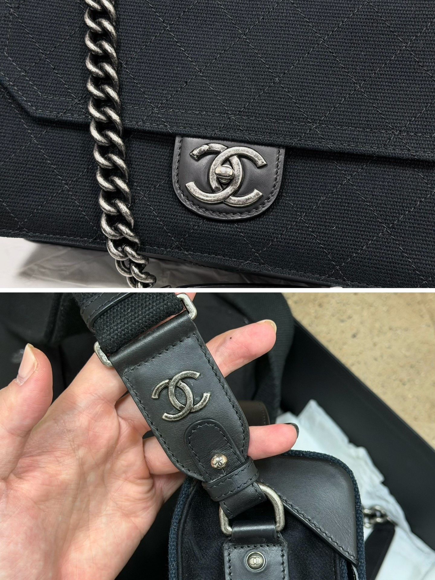 Chanel Chanel Salzburg Canvas Box 22Bag Medium Size ONE SIZE - 3 Thumbnail