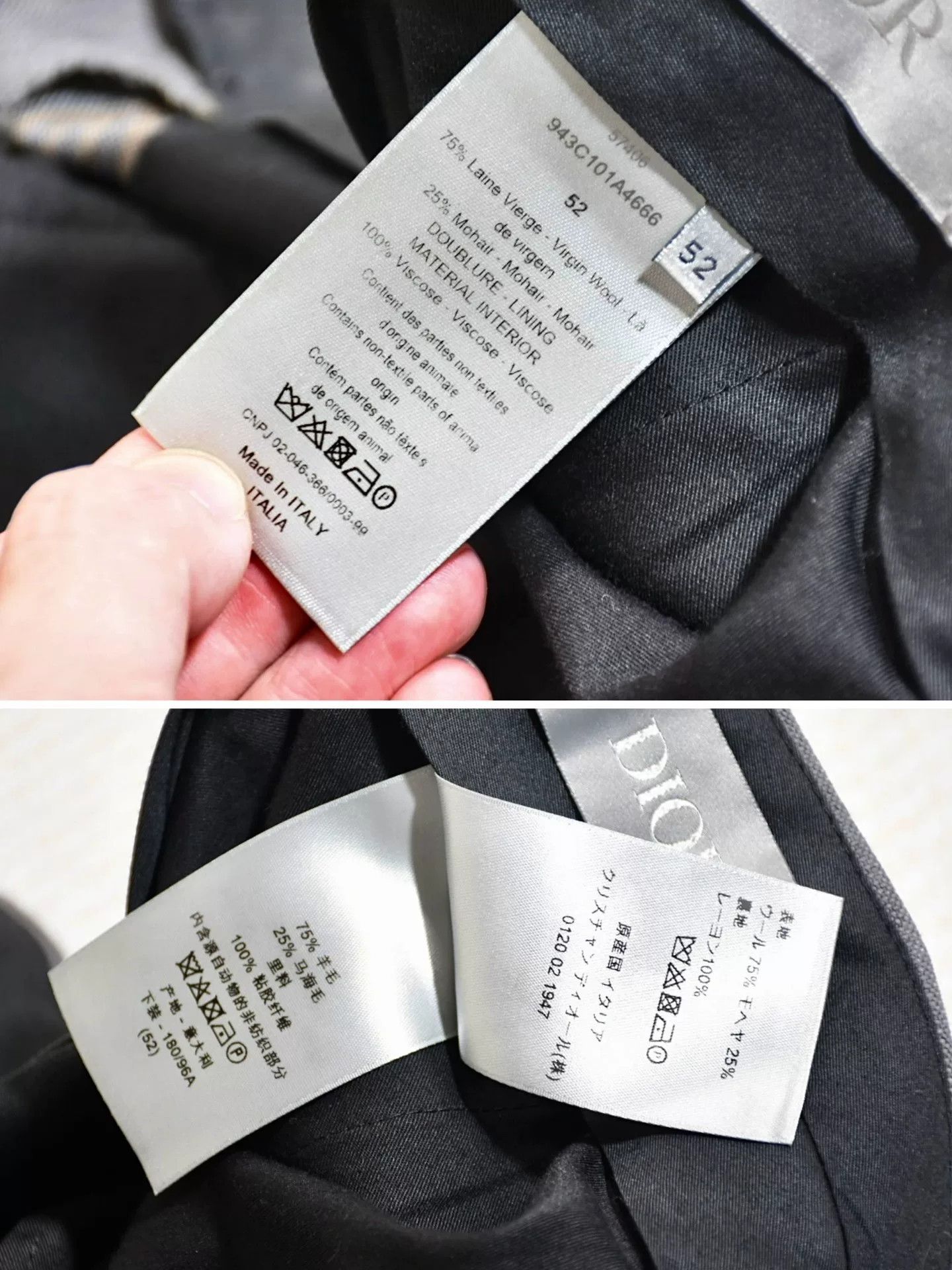 Dior Dior Grey Wool Relaxed Taper Trousers Size US 33 - 8 Thumbnail
