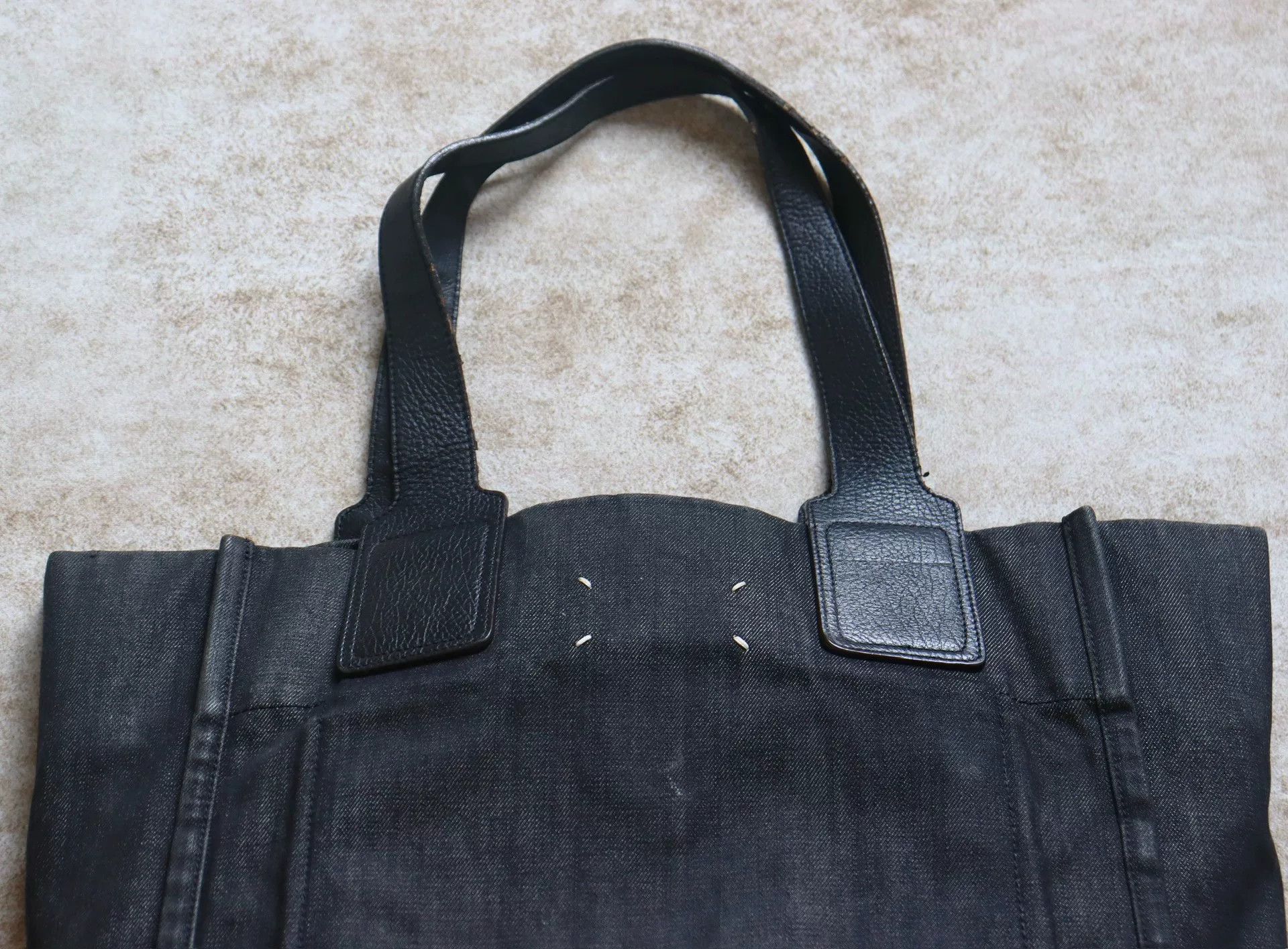 Maison Margiela Maison Margiela Denim Tote Leather Trim Size ONE SIZE - 4 Thumbnail