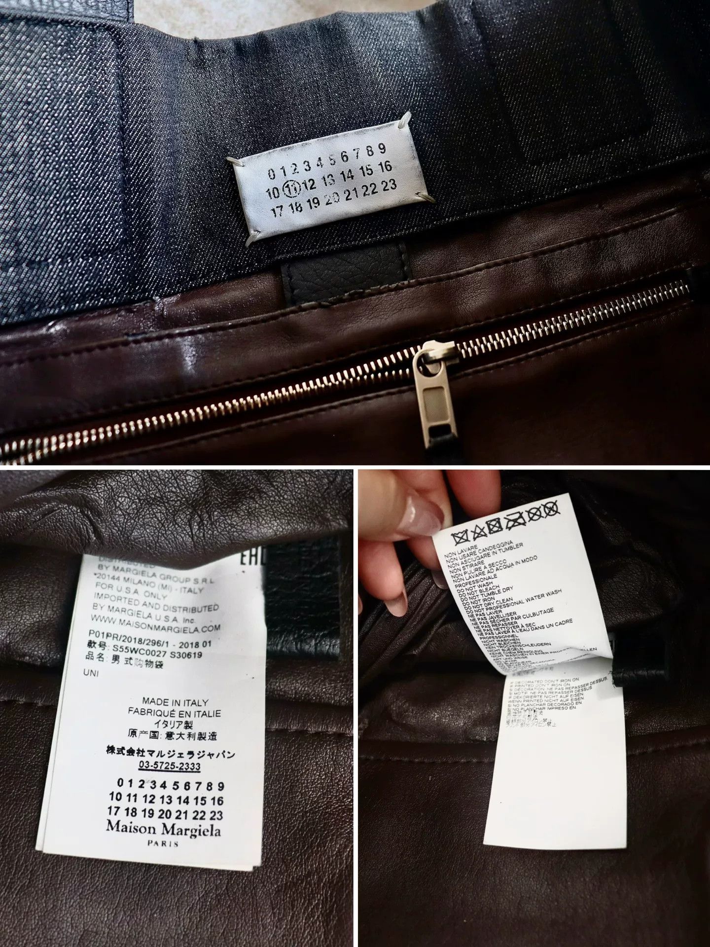 Maison Margiela Maison Margiela Denim Tote Leather Trim Size ONE SIZE - 9 Thumbnail