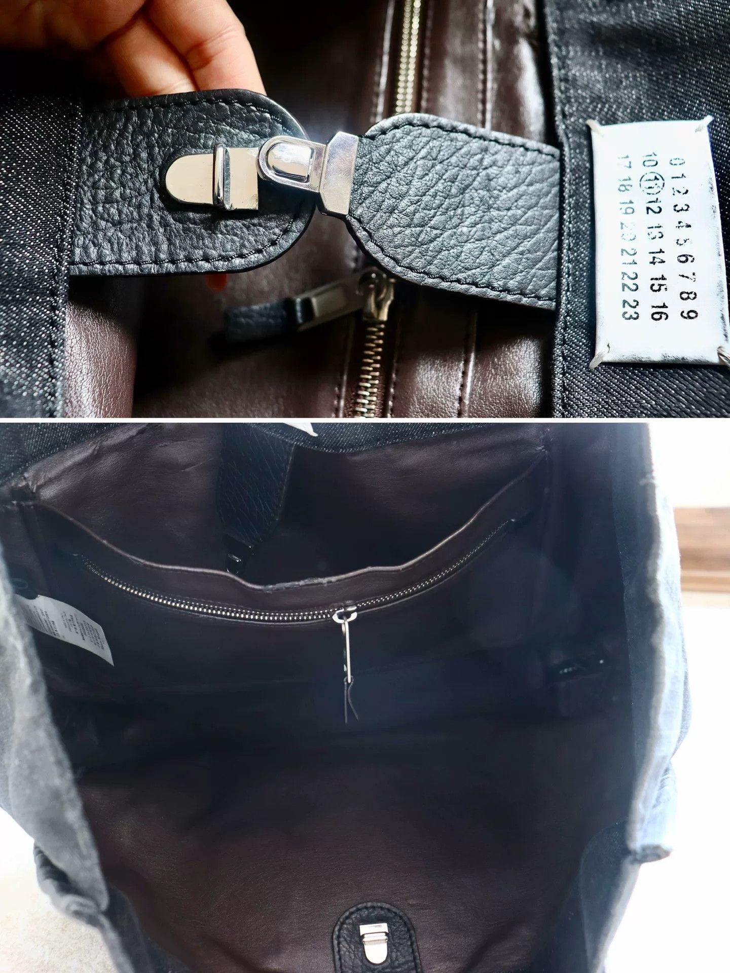 Maison Margiela Maison Margiela Denim Tote Leather Trim Size ONE SIZE - 7 Thumbnail