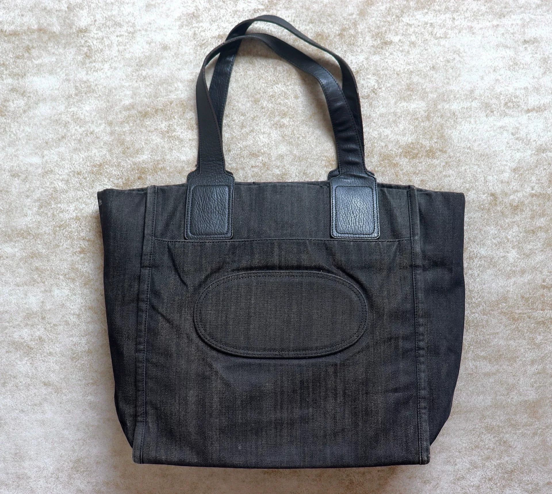 Maison Margiela Maison Margiela Denim Tote Leather Trim Size ONE SIZE - 3 Thumbnail