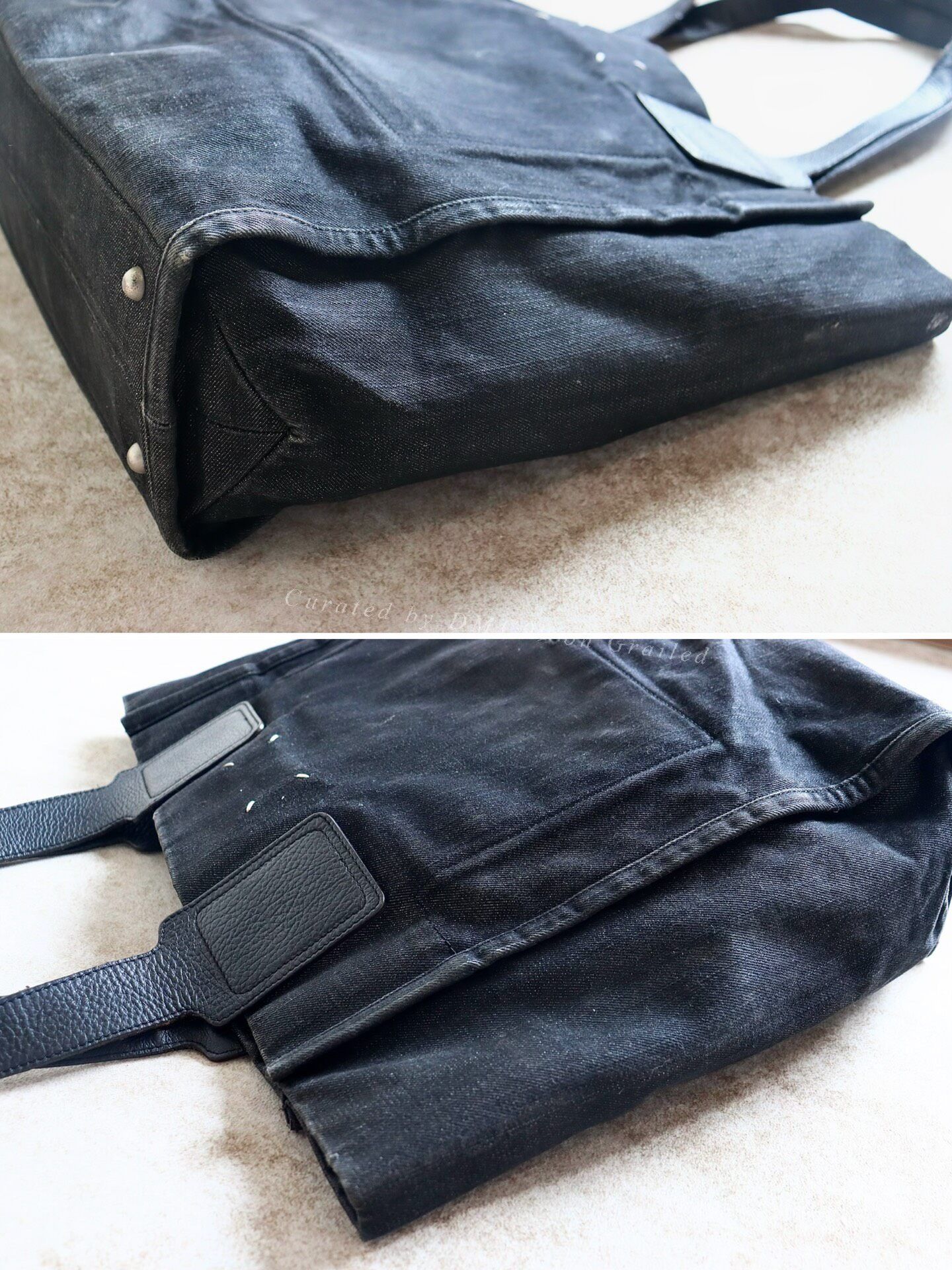 Maison Margiela Maison Margiela Denim Tote Leather Trim Size ONE SIZE - 5 Thumbnail
