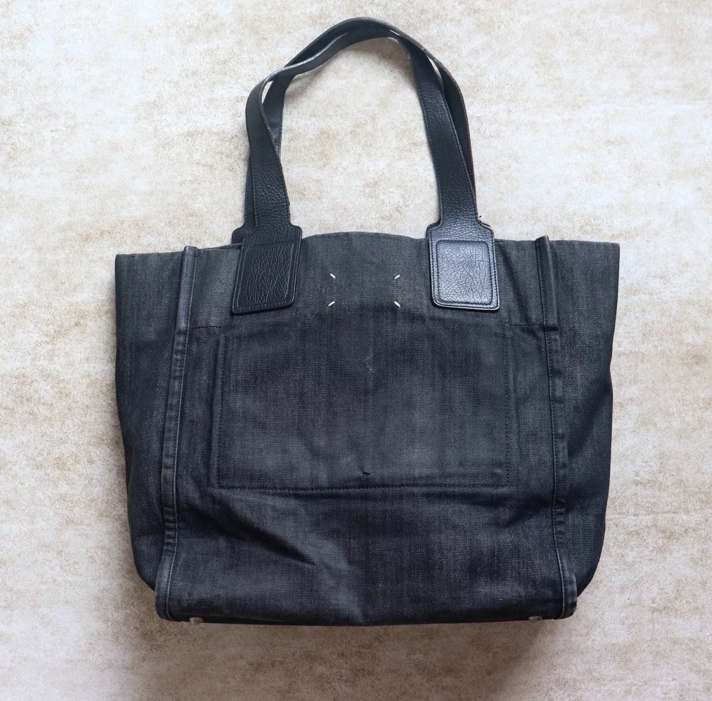 Maison Margiela Maison Margiela Denim Tote Leather Trim Size ONE SIZE - 2 Thumbnail
