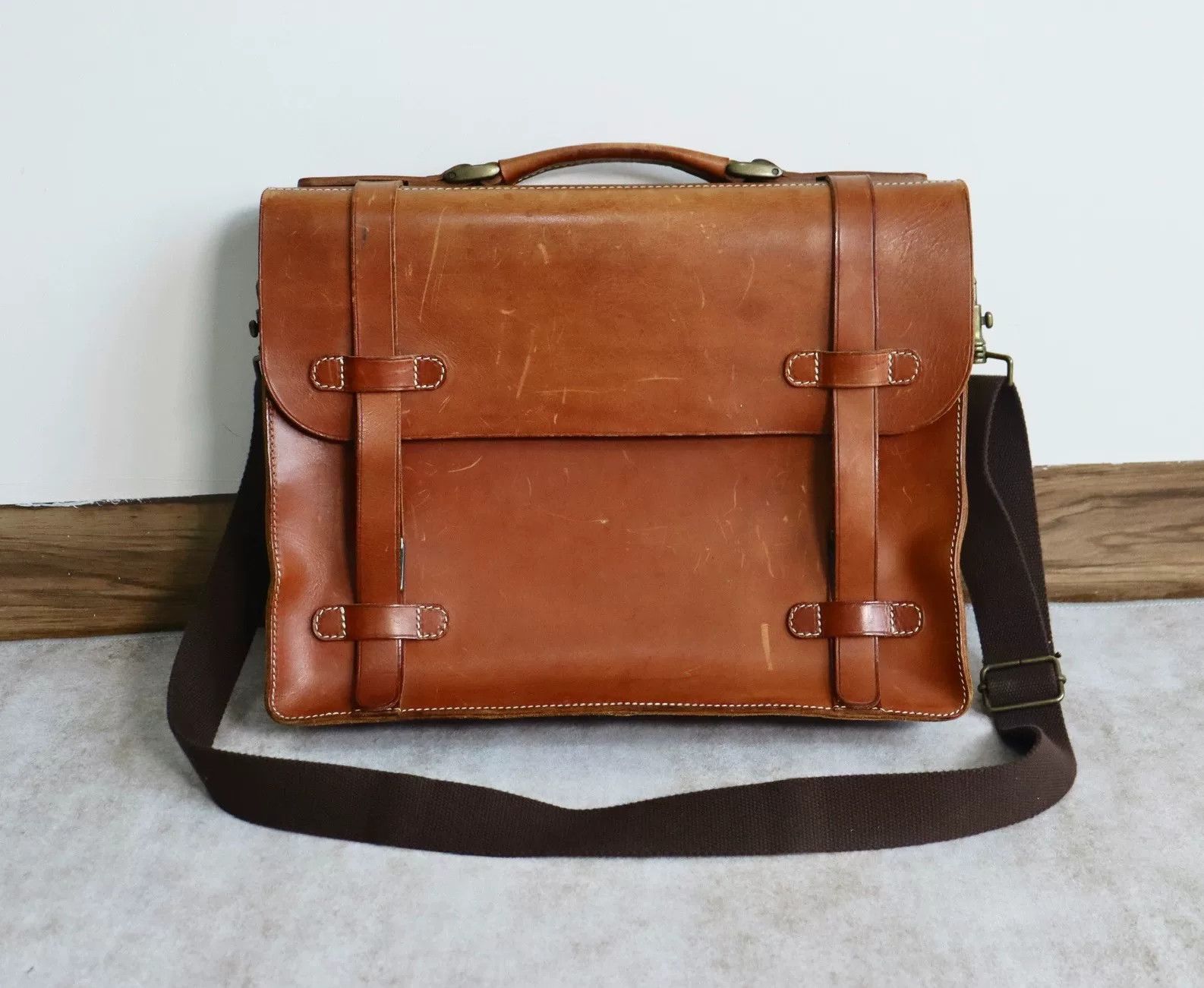 Maison Margiela Maison Margiela Crazy Horse Leather Briefcase Size ONE SIZE - 4 Thumbnail