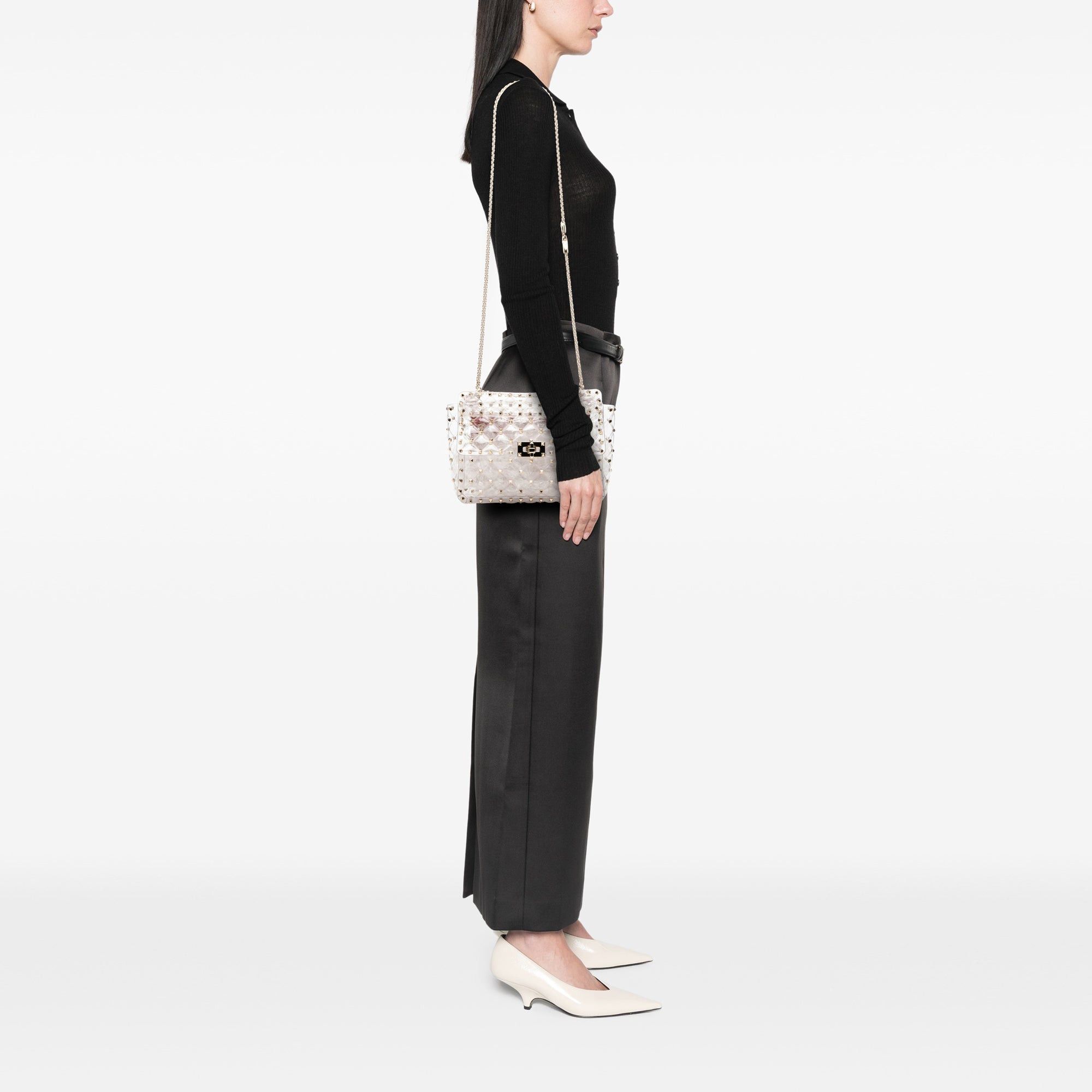 Valentino Medium PVC Rockstud Spike Satchel Size ONE SIZE - 7 Thumbnail