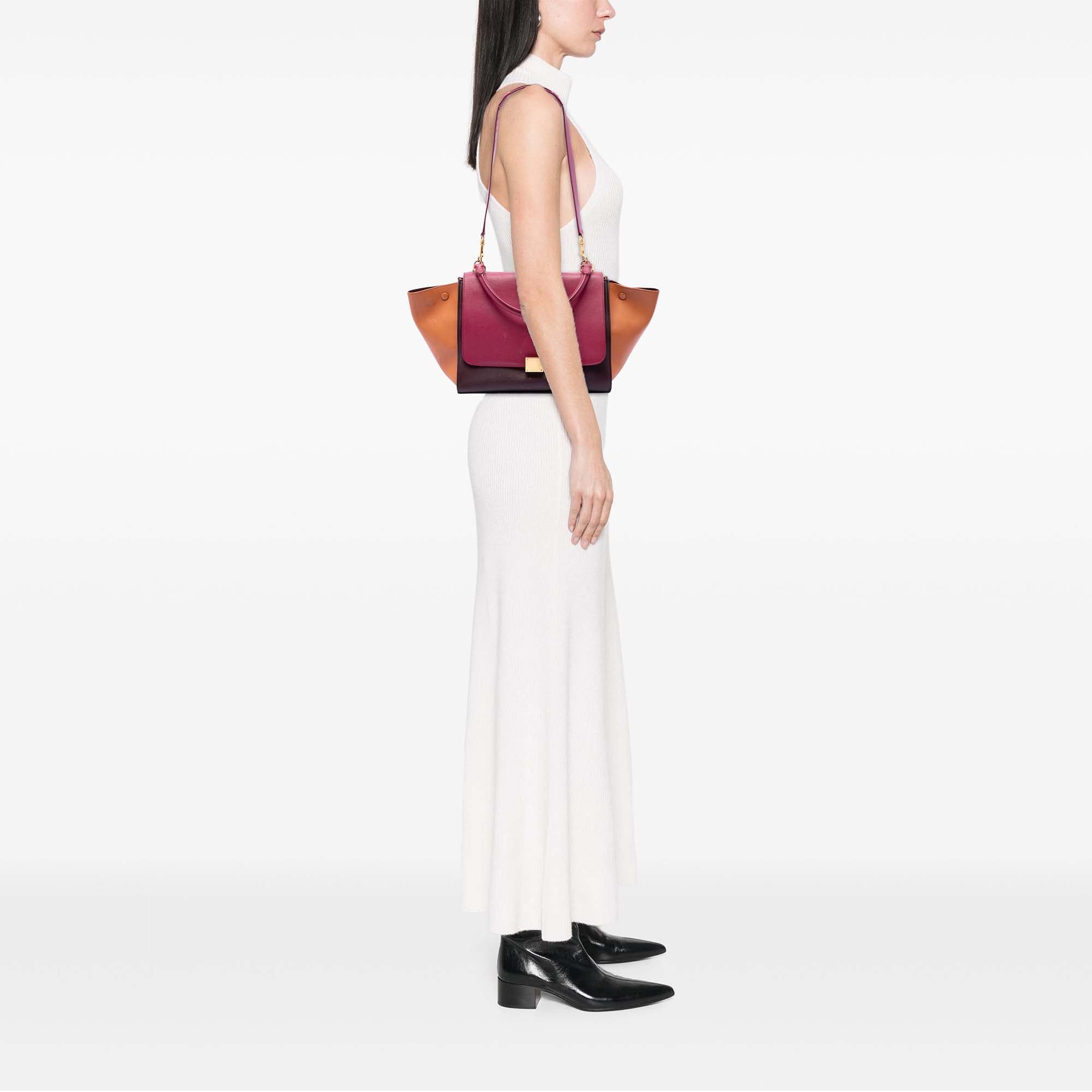 Celine Medium Tricolor Leather Trapeze Satchel Size ONE SIZE - 6 Thumbnail