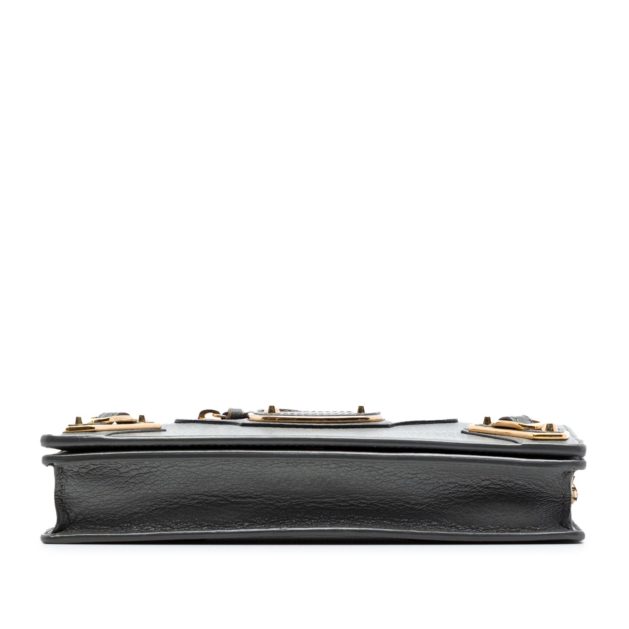Balenciaga Chevre Motocross Metallic Edge Wallet on Chain Size ONE SIZE - 3 Thumbnail