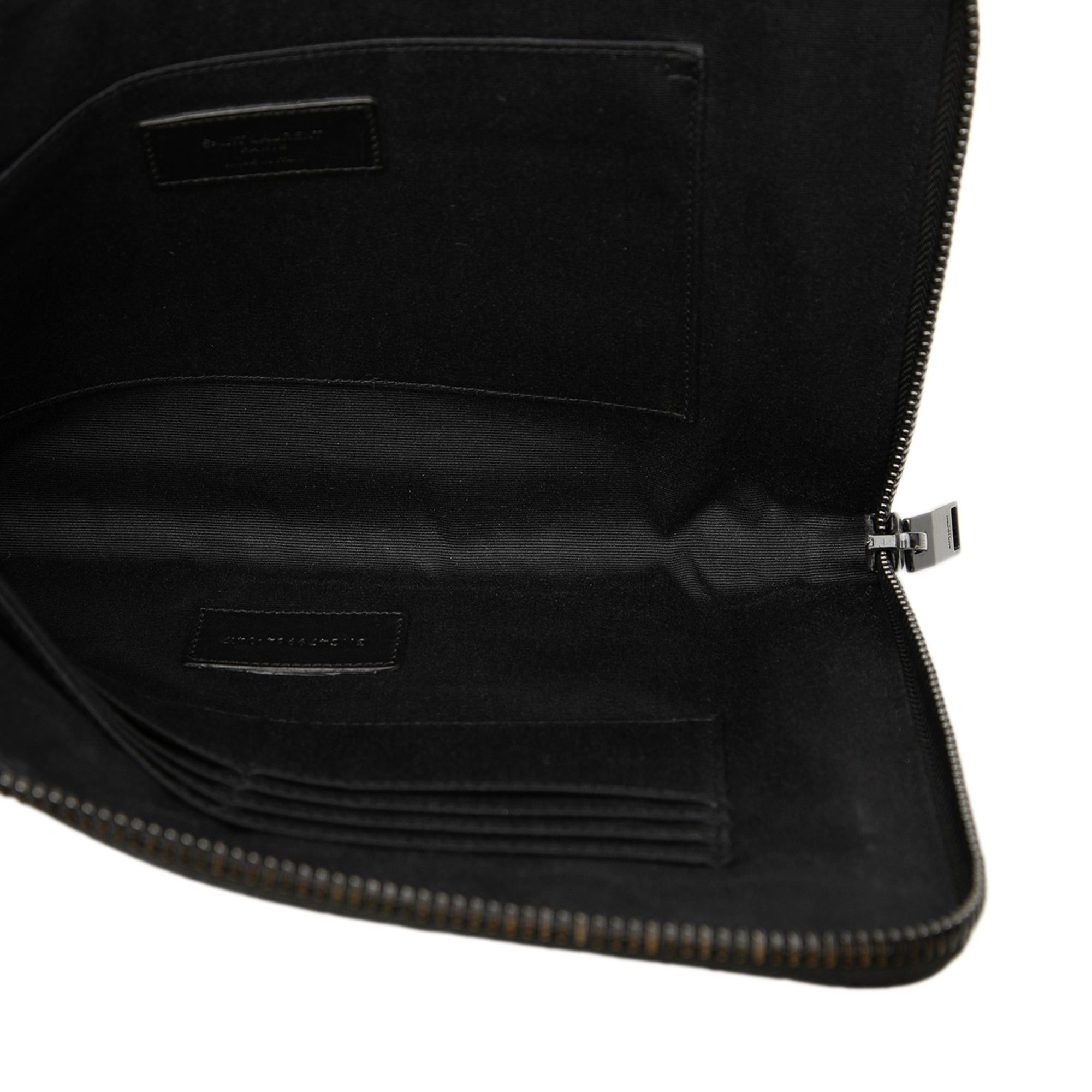 Saint Laurent Paris Croc Embossed Leather Clutch Size ONE SIZE - 4 Thumbnail