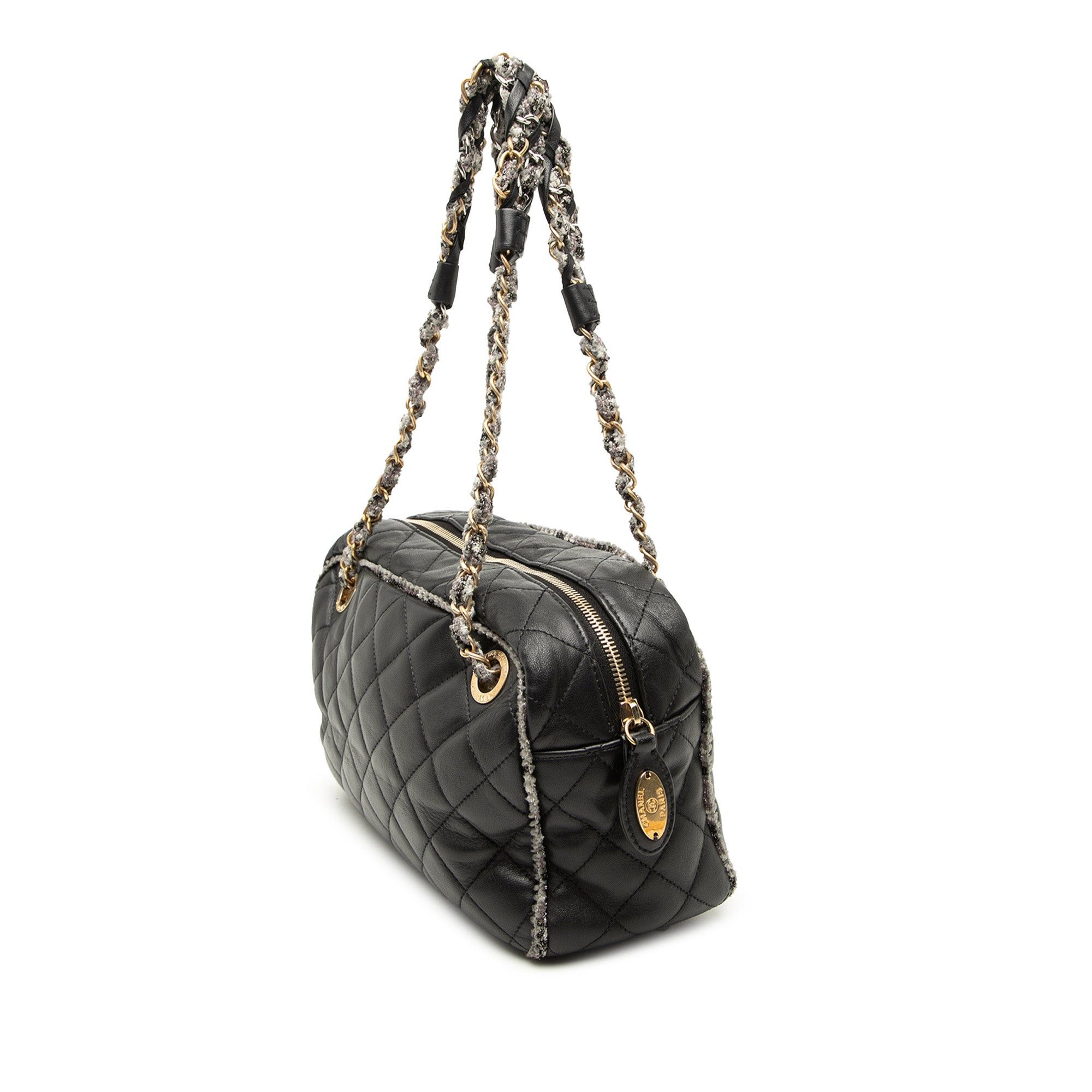 Chanel CC Quilted Lambskin Tweedy Bowler Bag Size ONE SIZE - 2 Thumbnail