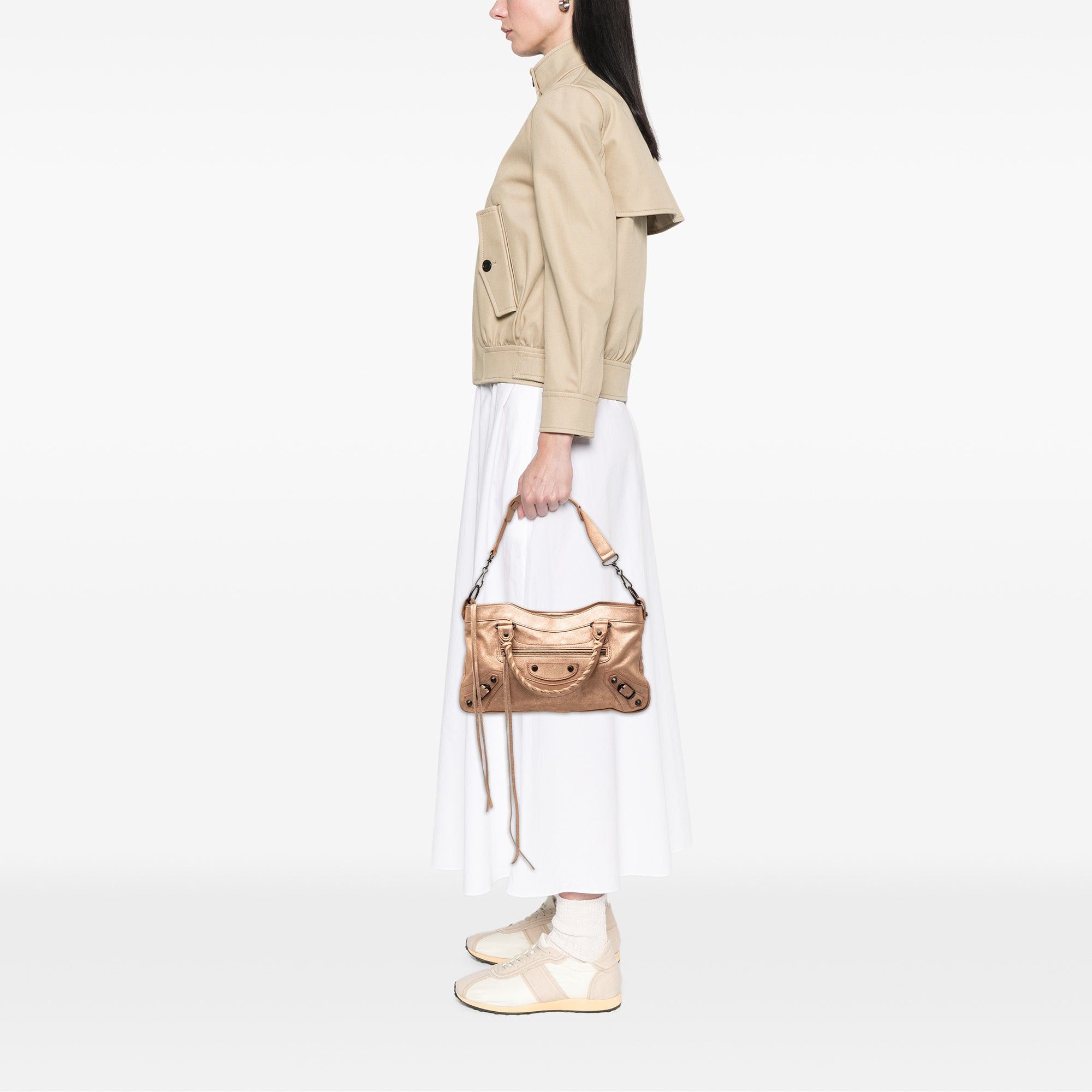 Balenciaga Metallic Craquele Suede Motocross Classic First Satchel Size ONE SIZE - 9 Thumbnail