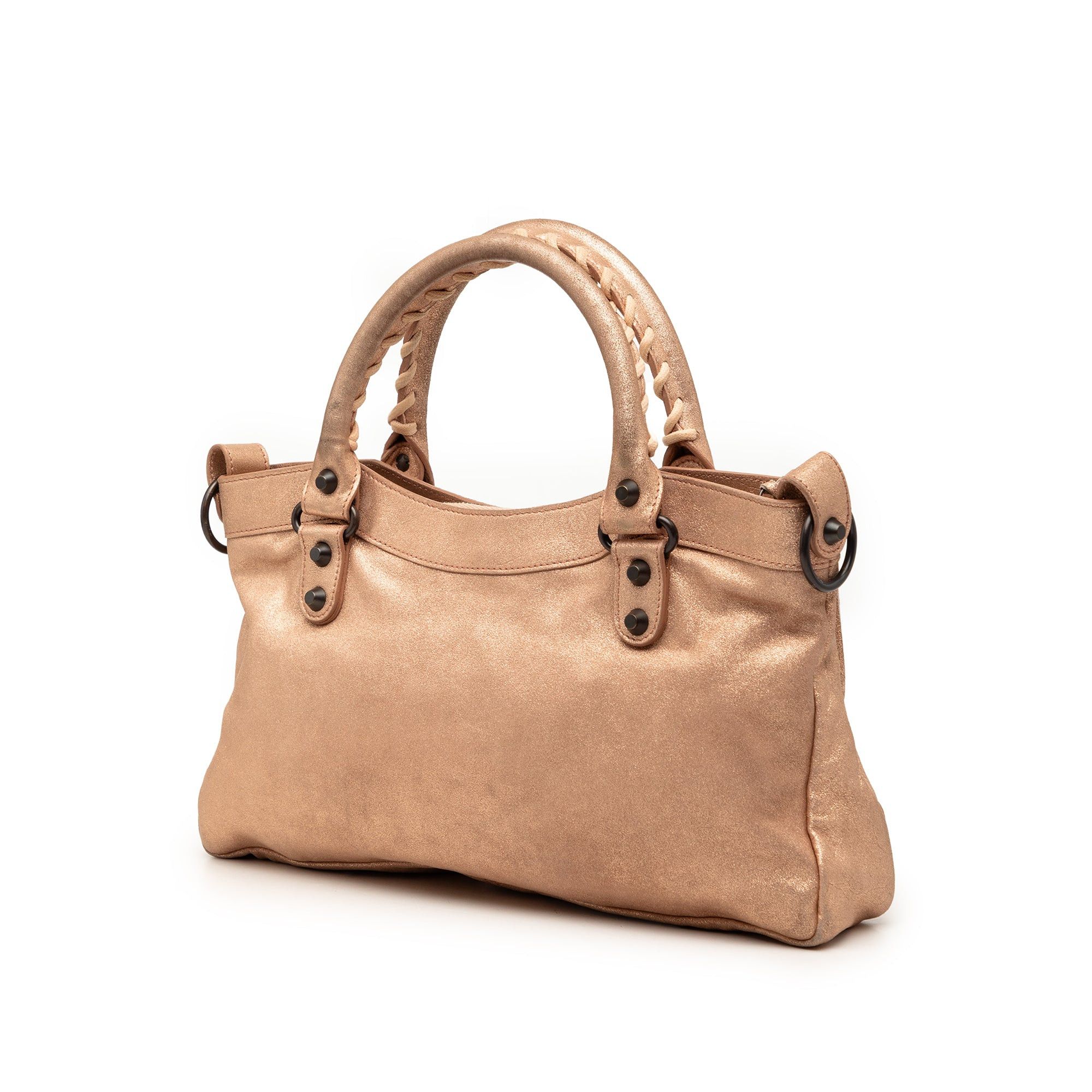 Balenciaga Metallic Craquele Suede Motocross Classic First Satchel Size ONE SIZE - 2 Thumbnail