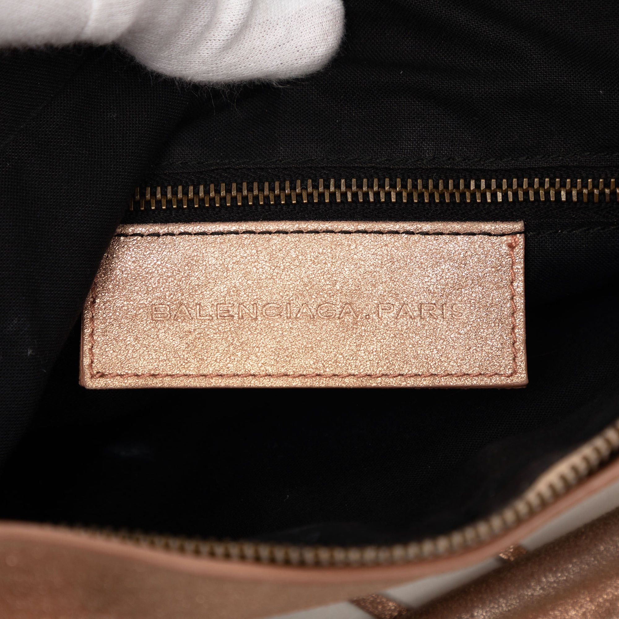 Balenciaga Metallic Craquele Suede Motocross Classic First Satchel Size ONE SIZE - 6 Thumbnail