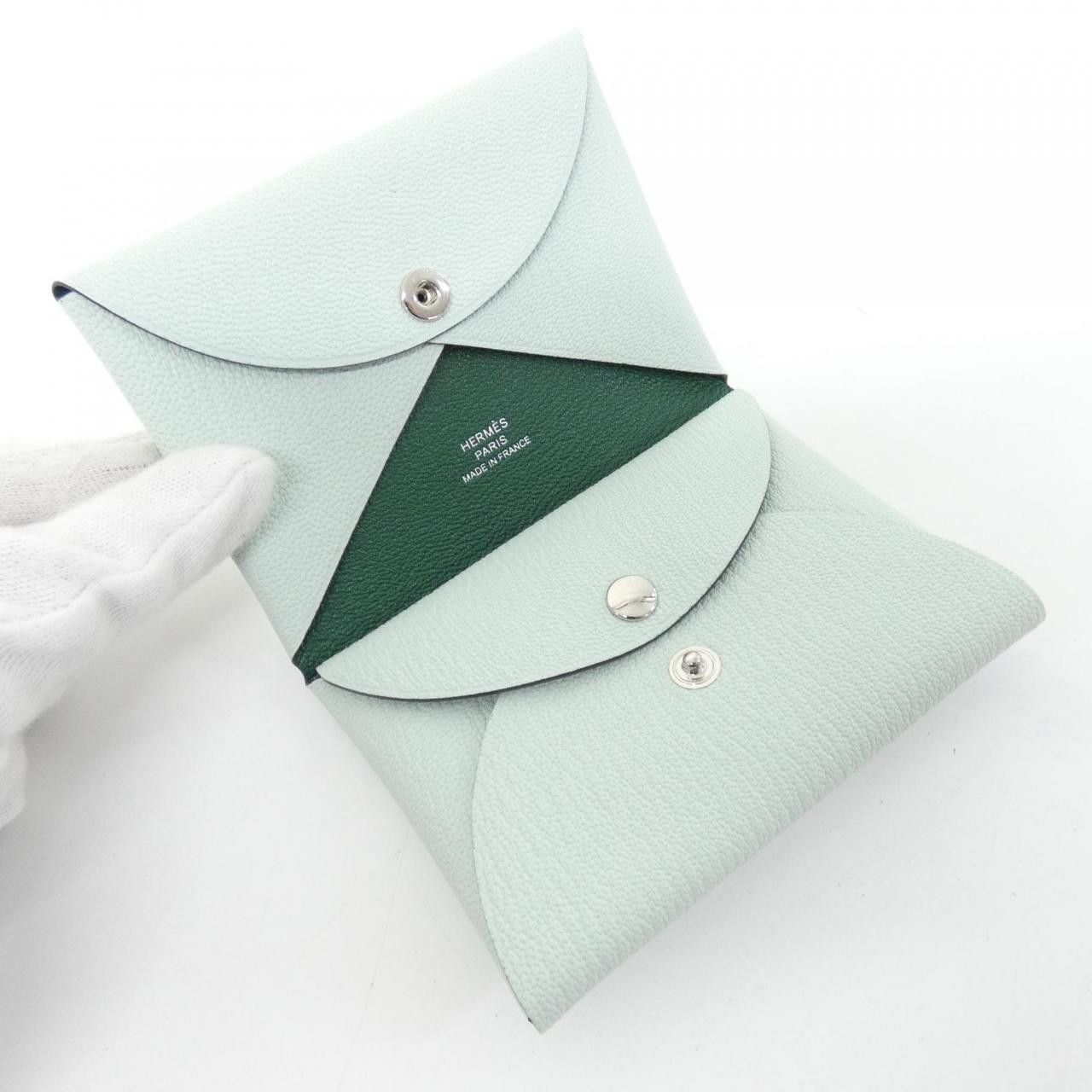 Hermes Hermes Hermes Calvi Duo Verso Chevre Card Case Leather Coin Case W DUTY FREE for USA Size ONE SIZE - 3 Thumbnail
