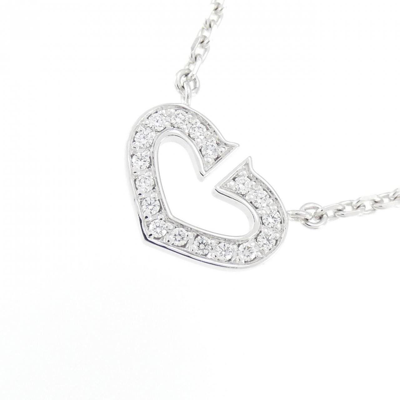 Cartier Cartier Cartier C Heart 750 White Gold Diamond Necklace Precious Metal Necklace B7008300 DUTY FREE for USA Size ONE SIZE - 3 Thumbnail