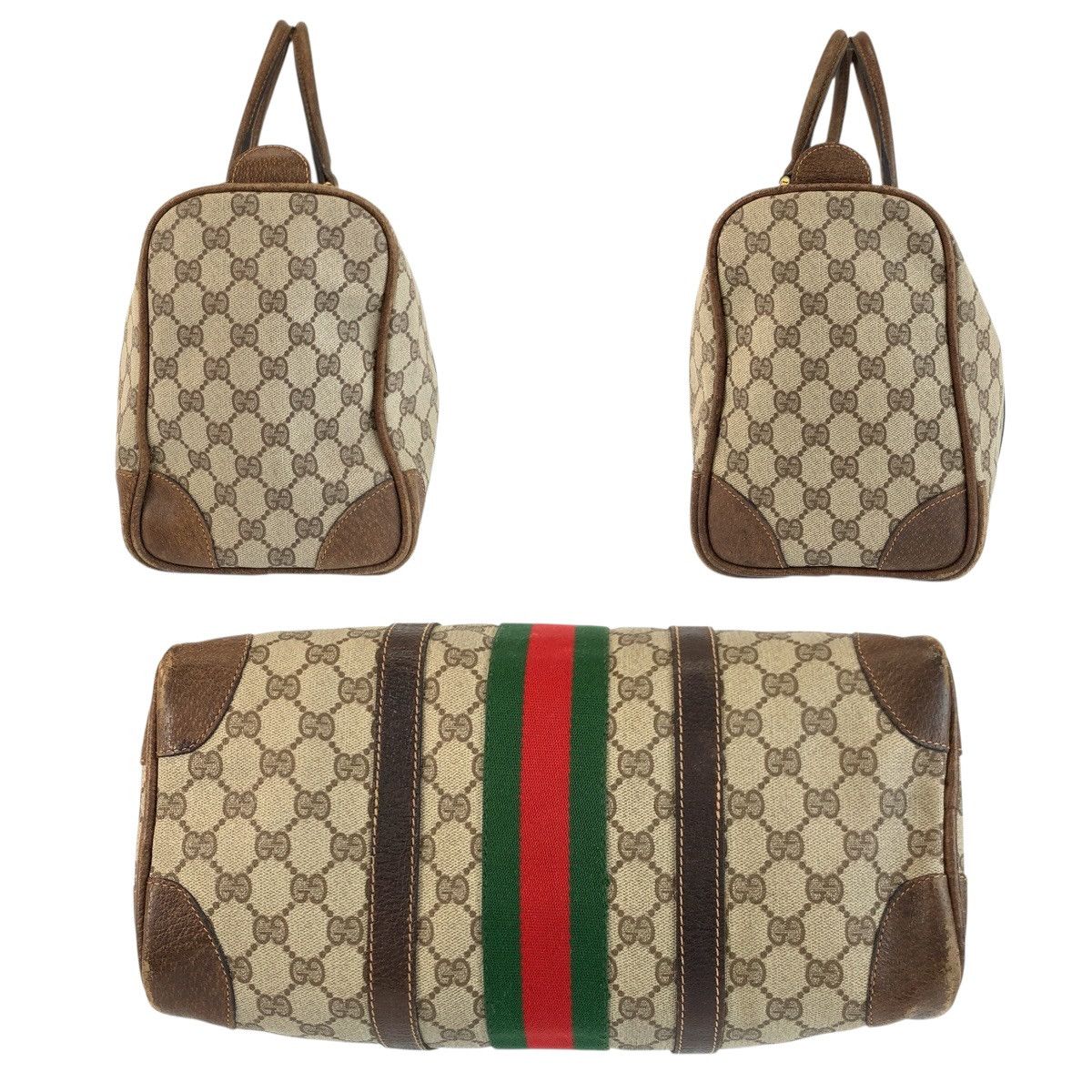 Gucci Gucci Gucci GG Supreme Canvas Boston Bag Leather Handbag DUTY FREE for USA Size ONE SIZE - 10 Thumbnail