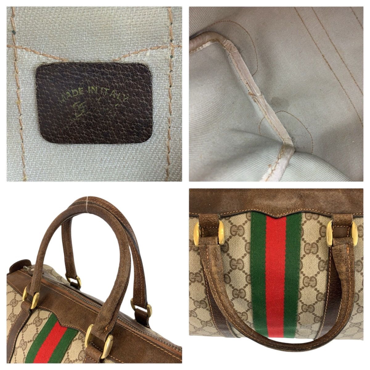 Gucci Gucci Gucci GG Supreme Canvas Boston Bag Leather Handbag DUTY FREE for USA Size ONE SIZE - 3 Thumbnail