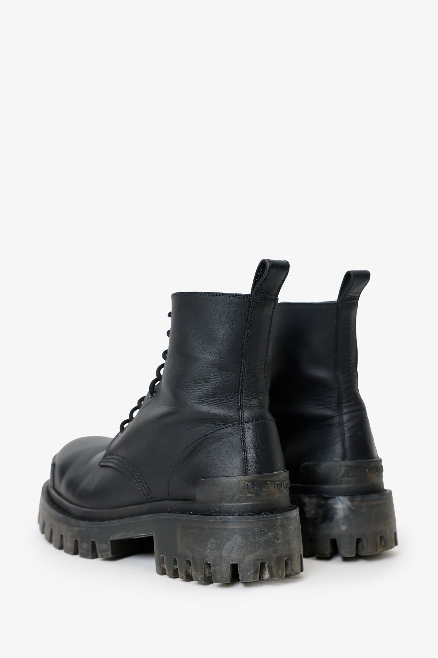 Balenciaga BLACK LEATHER STRIKE BOOTS Size US 5.5 / EU 38 - 4 Thumbnail