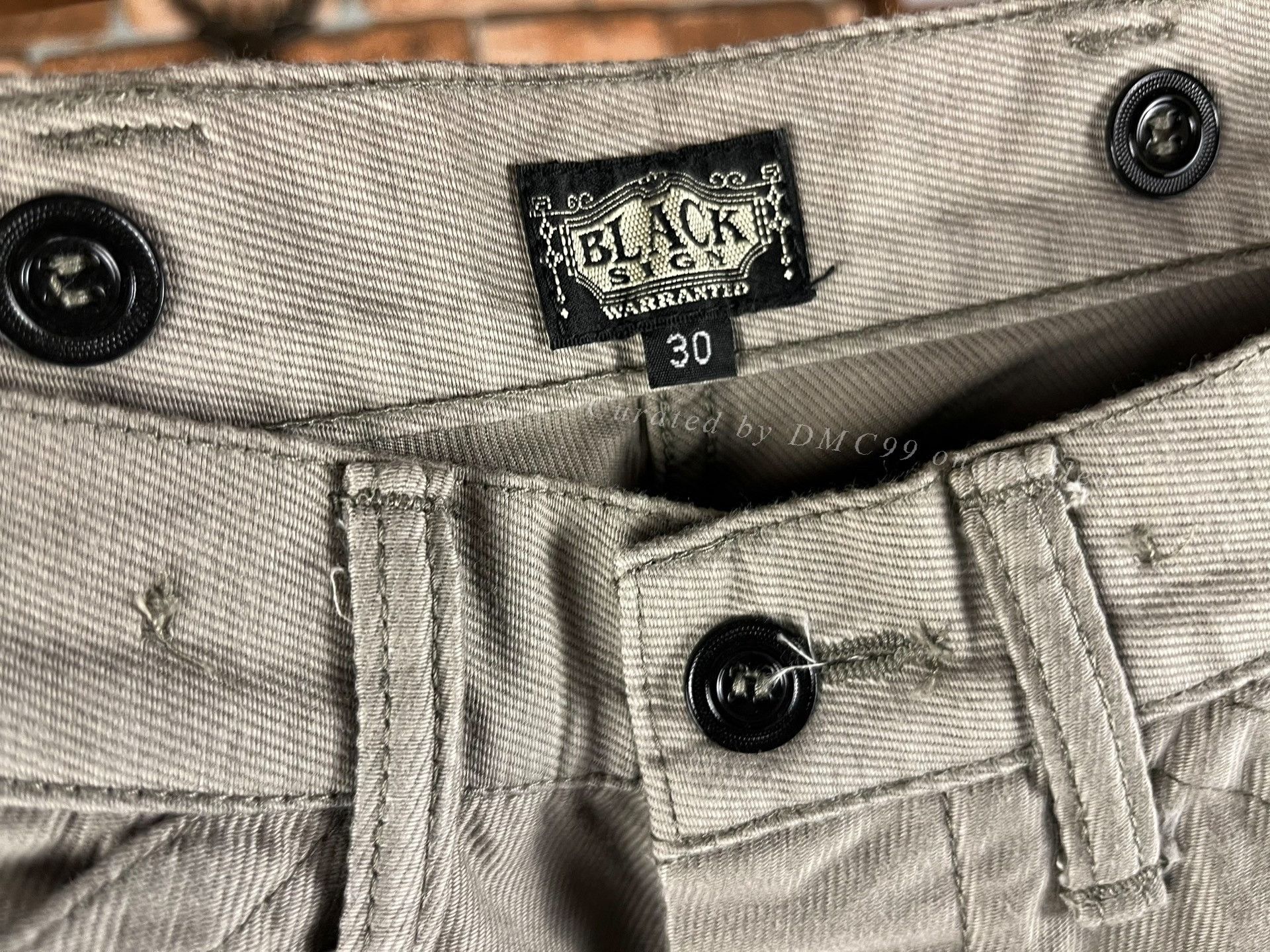 BLACK SIGN Blacksign Khaki Cargo Wide Straight Pants Size US 30 / EU 46 - 2 Thumbnail