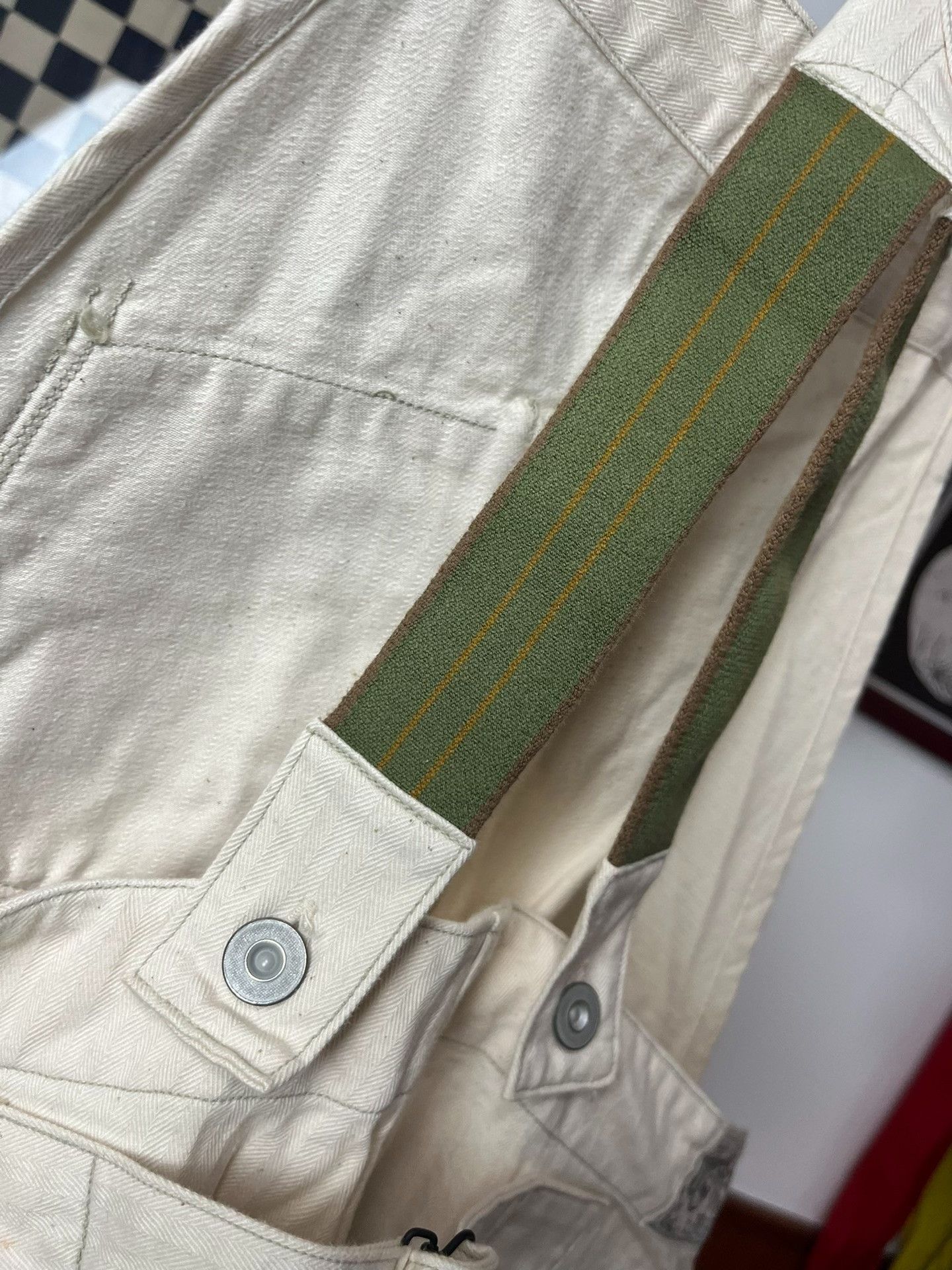 Freewheelers Freewheelers White Herringbone Overalls Size US 28 / EU 44 - 6 Thumbnail