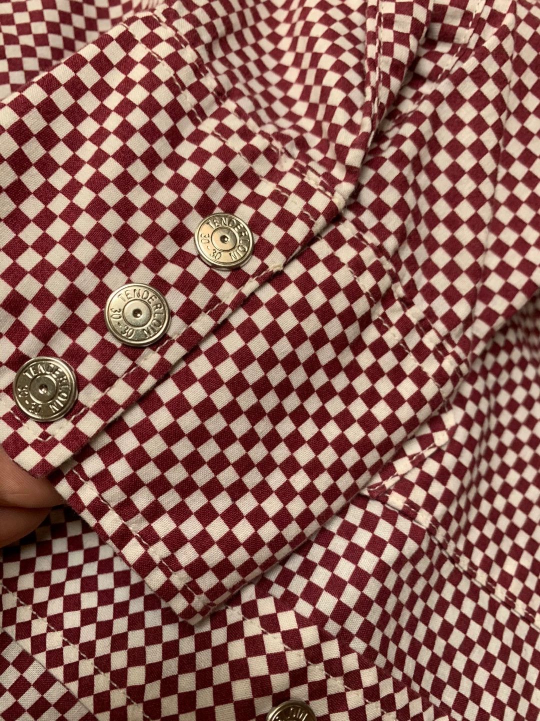 Tenderloin TENDERLOIN K-7 Red White Check Shirt Size US XS / EU 42 / 0 - 4 Thumbnail