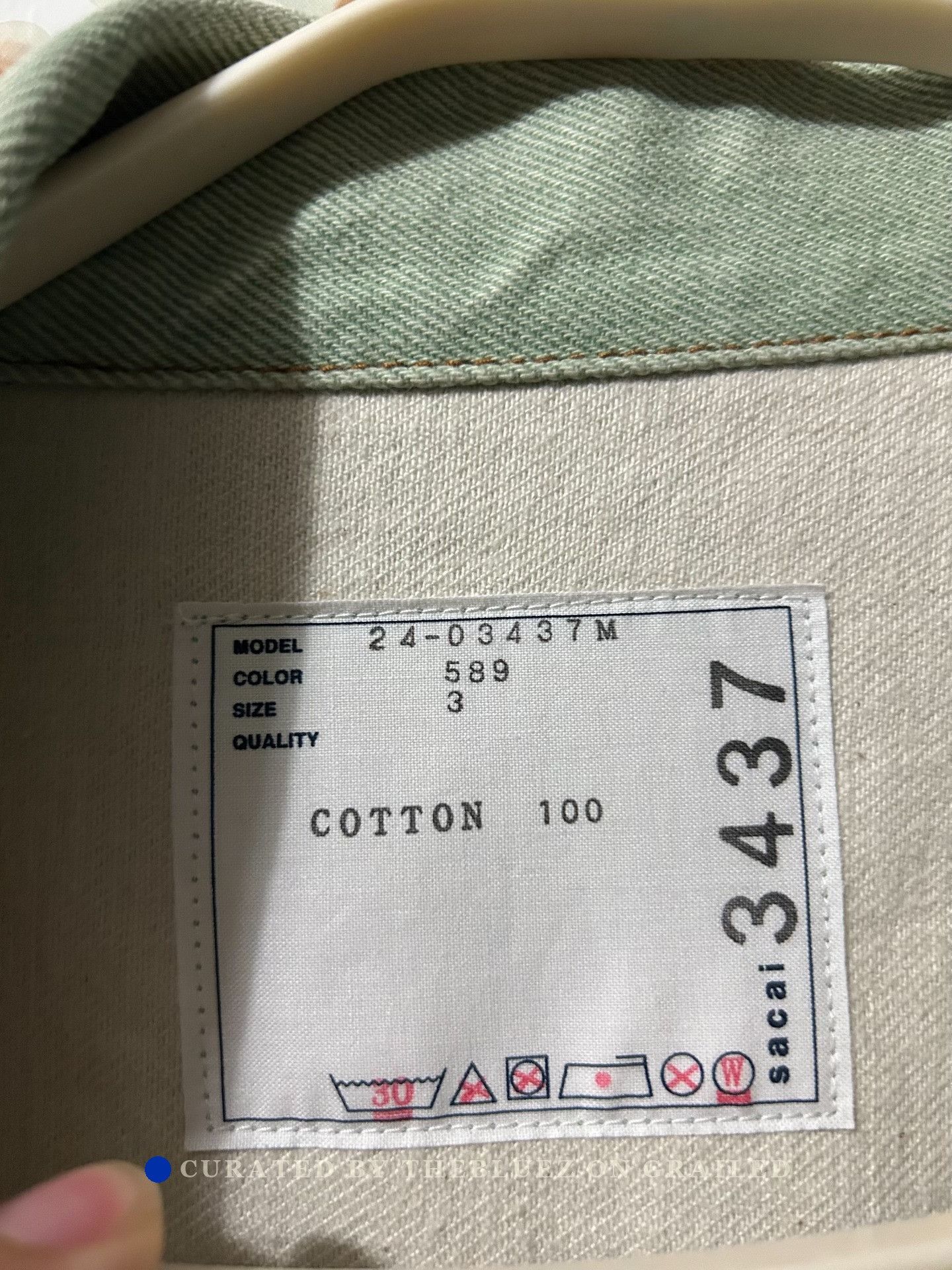 Sacai Sacai Mint Green Denim Shirt Size US L / EU 52-54 / 3 - 3 Thumbnail