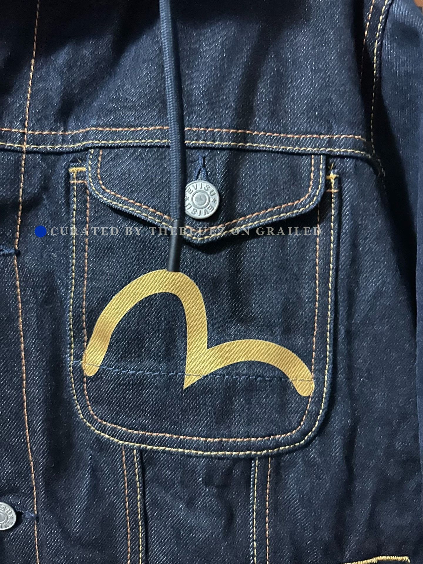 Evisu Evisu Seagull Hooded Denim Jacket Size US L / EU 52-54 / 3 - 4 Thumbnail