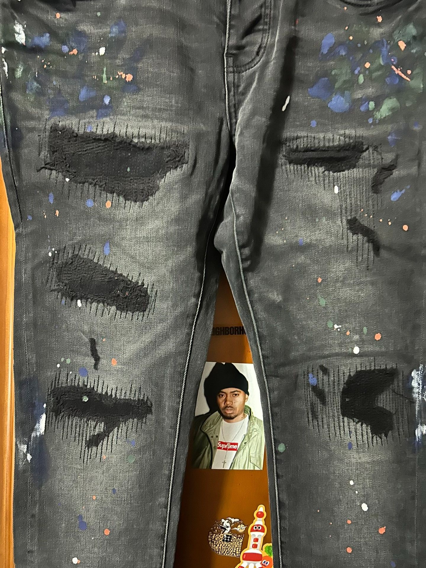 Purple Brand Purple Washed Graffiti Jeans Size 32 Size US 32 / EU 48 - 3 Thumbnail