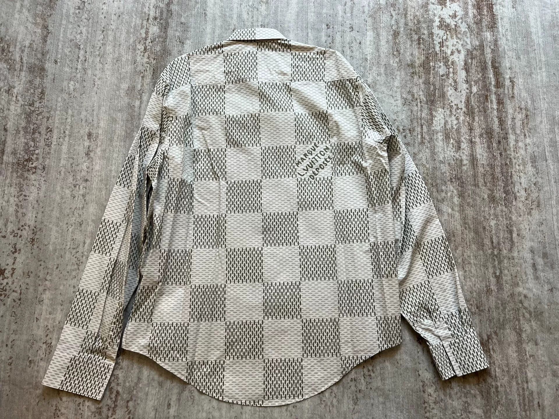 Louis Vuitton Louis Vuitton 2024 White Checkerboard Print Shirt Size US XXL / EU 58 / 5 - 6 Thumbnail