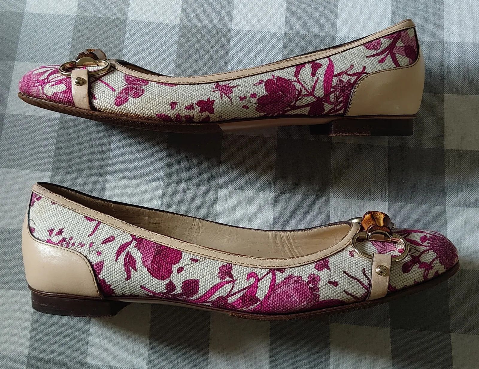 Gucci Gucci Floral Canvas Horsebit Bamboo Ballerinas Ballet Flats Size US 9 / IT 39 - 4 Thumbnail