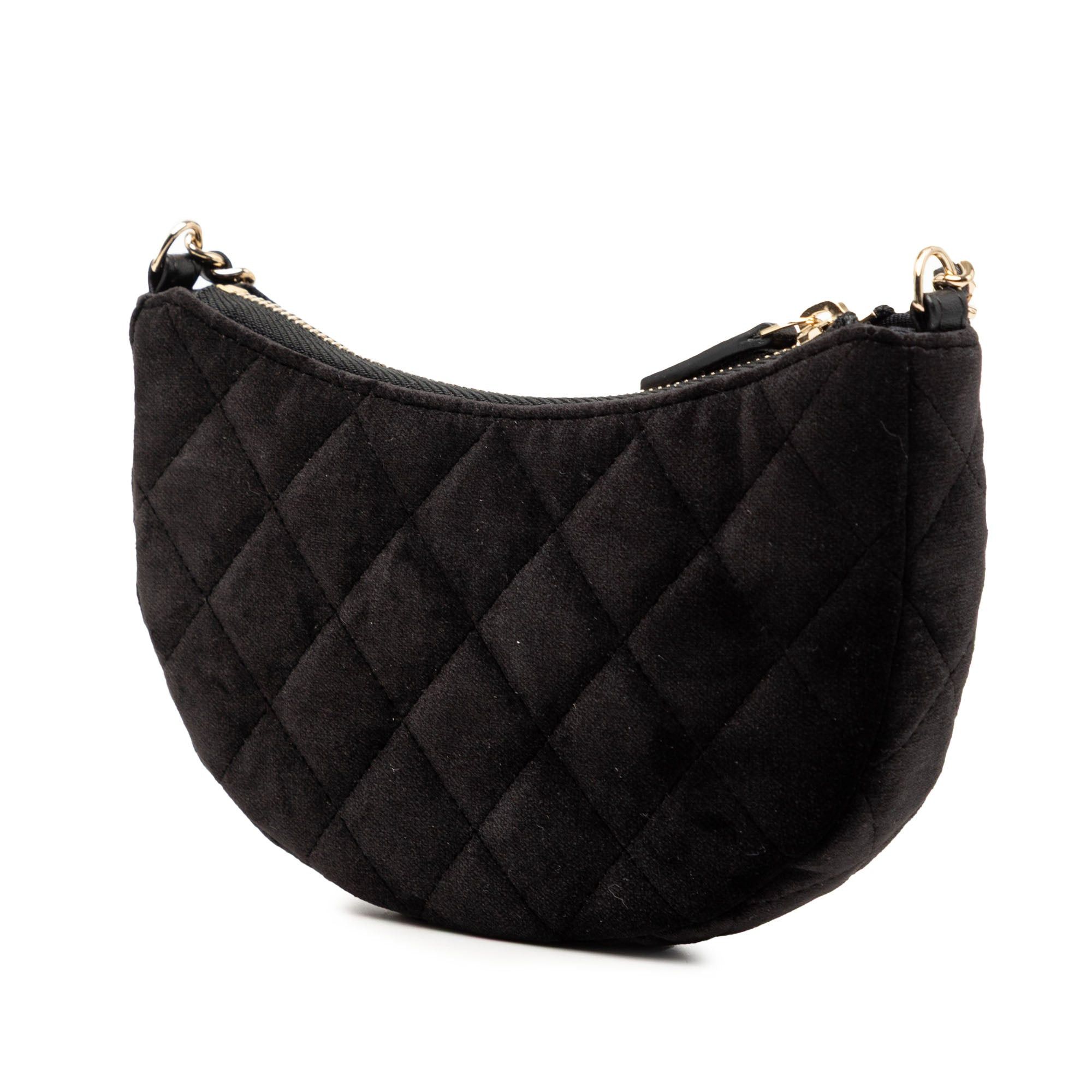 Chanel CC Quilted Velour Half Moon Chain Crossbody Size ONE SIZE - 2 Thumbnail