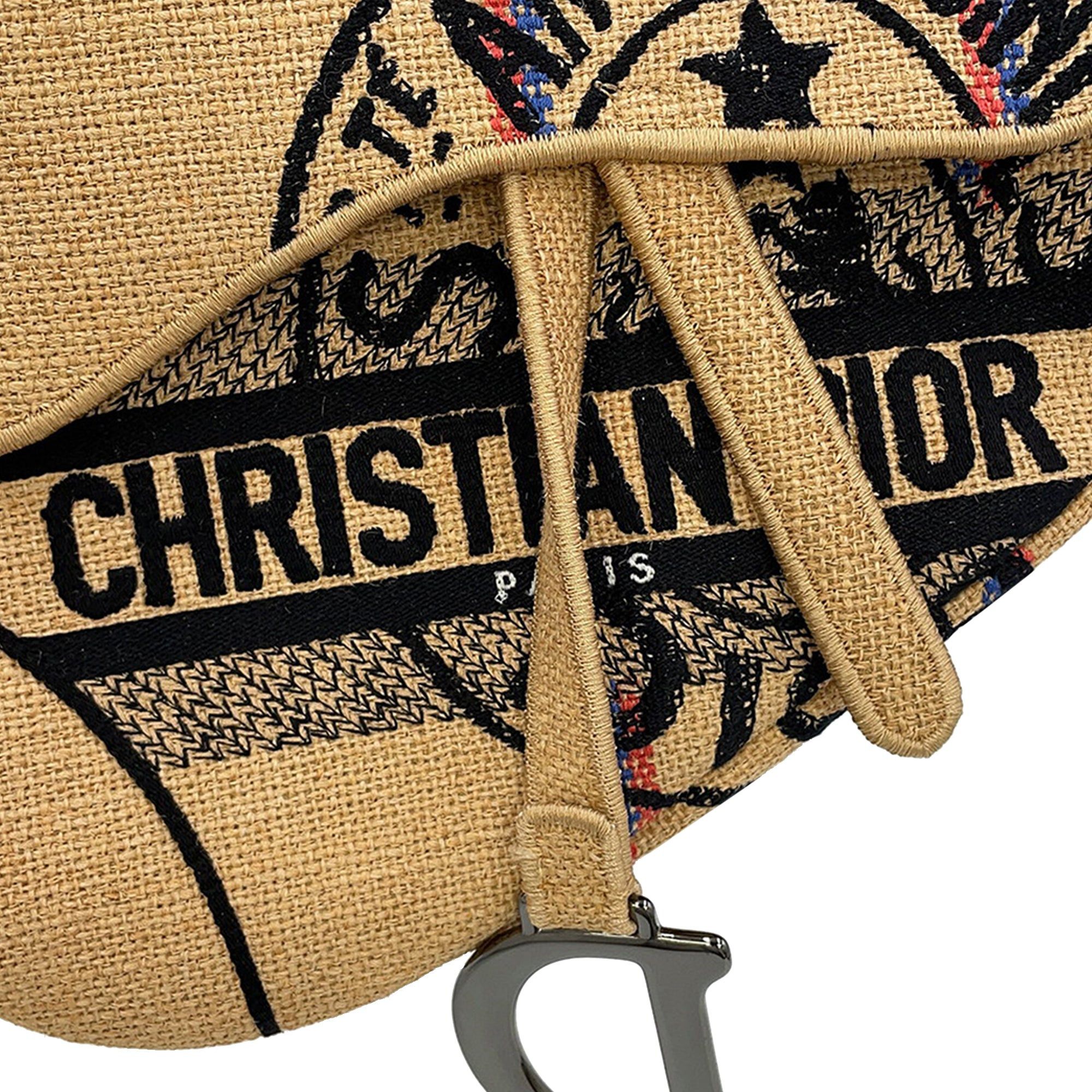 Dior Jute Union Embroidered Saddle Bag Size ONE SIZE - 8 Thumbnail