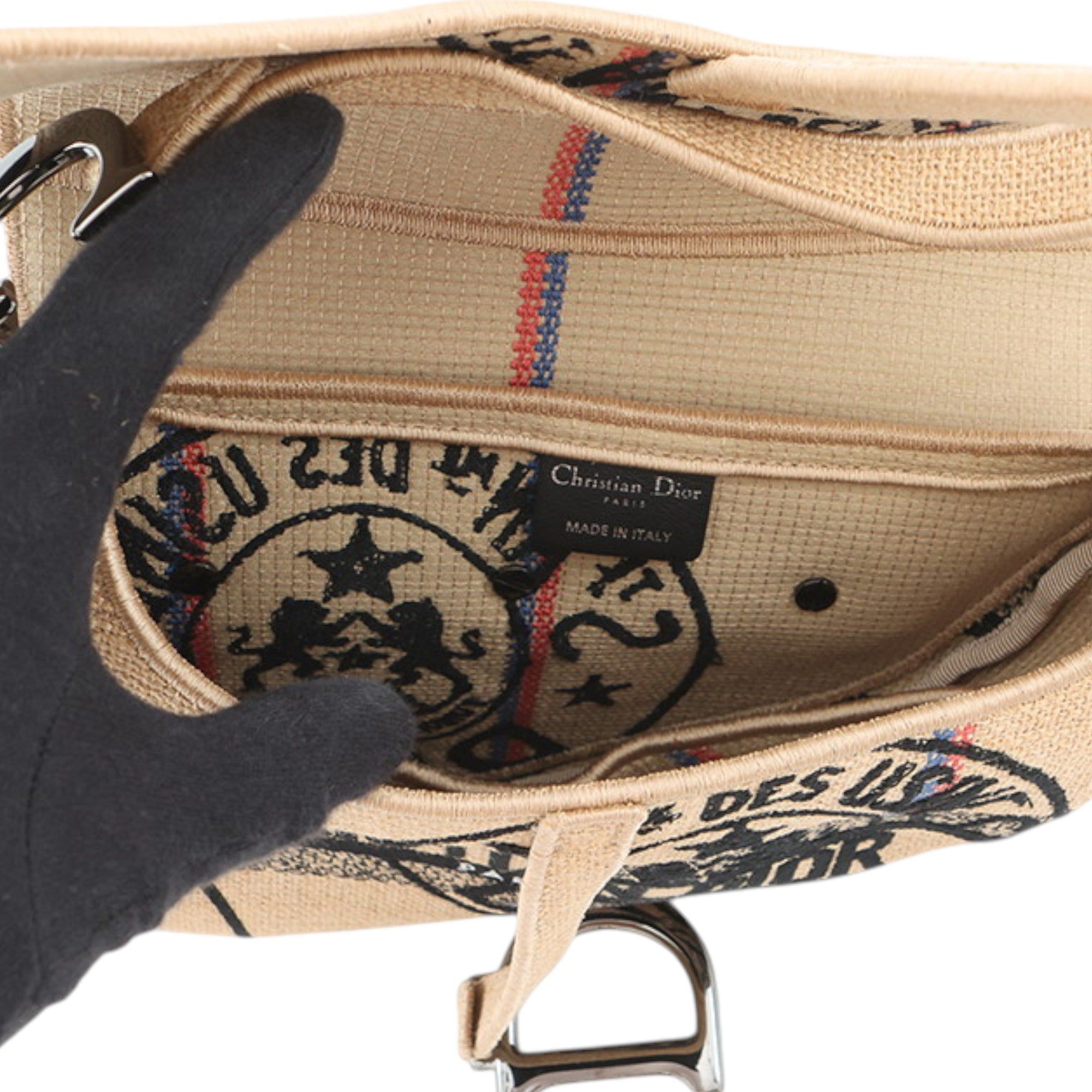 Dior Jute Union Embroidered Saddle Bag Size ONE SIZE - 4 Thumbnail