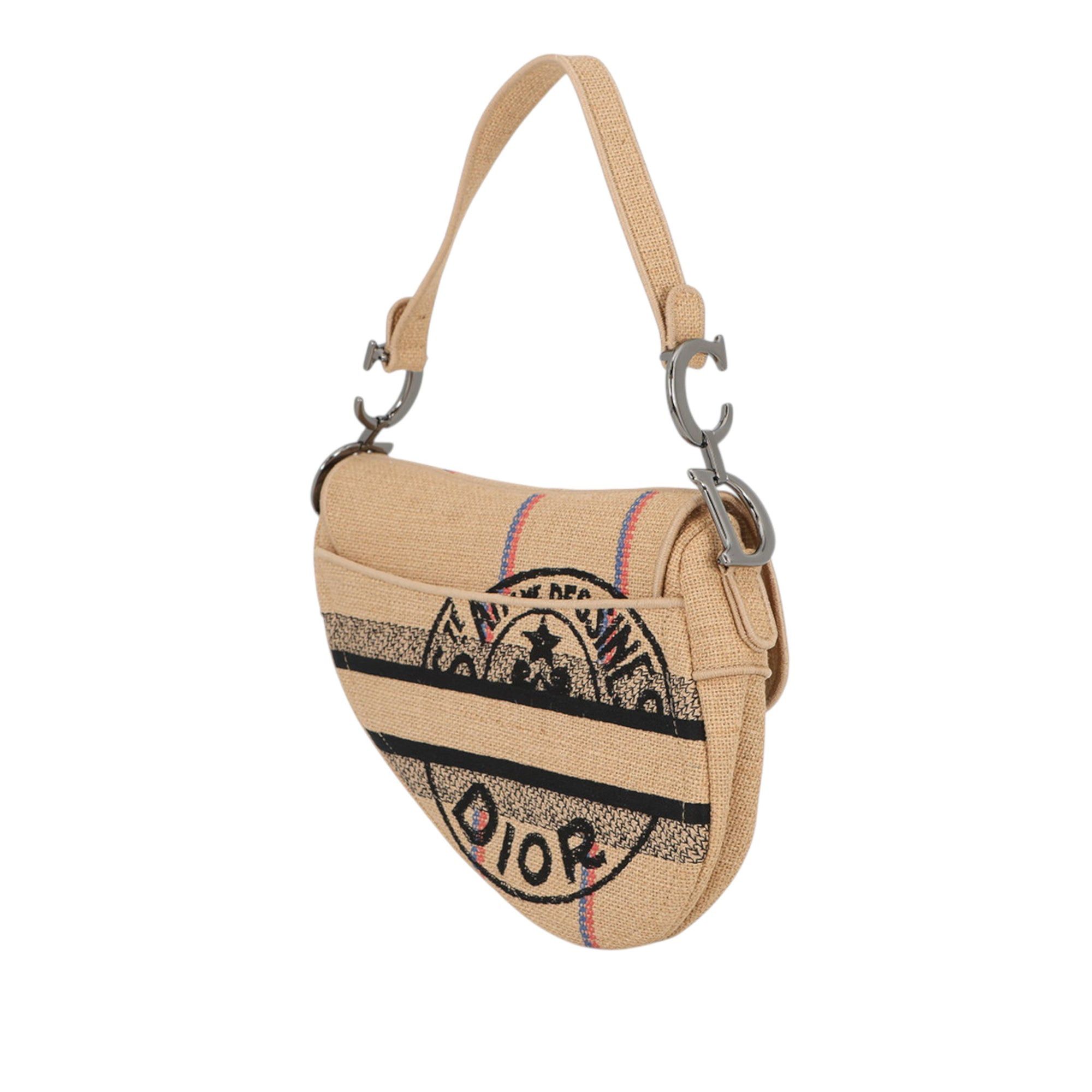 Dior Jute Union Embroidered Saddle Bag Size ONE SIZE - 2 Thumbnail