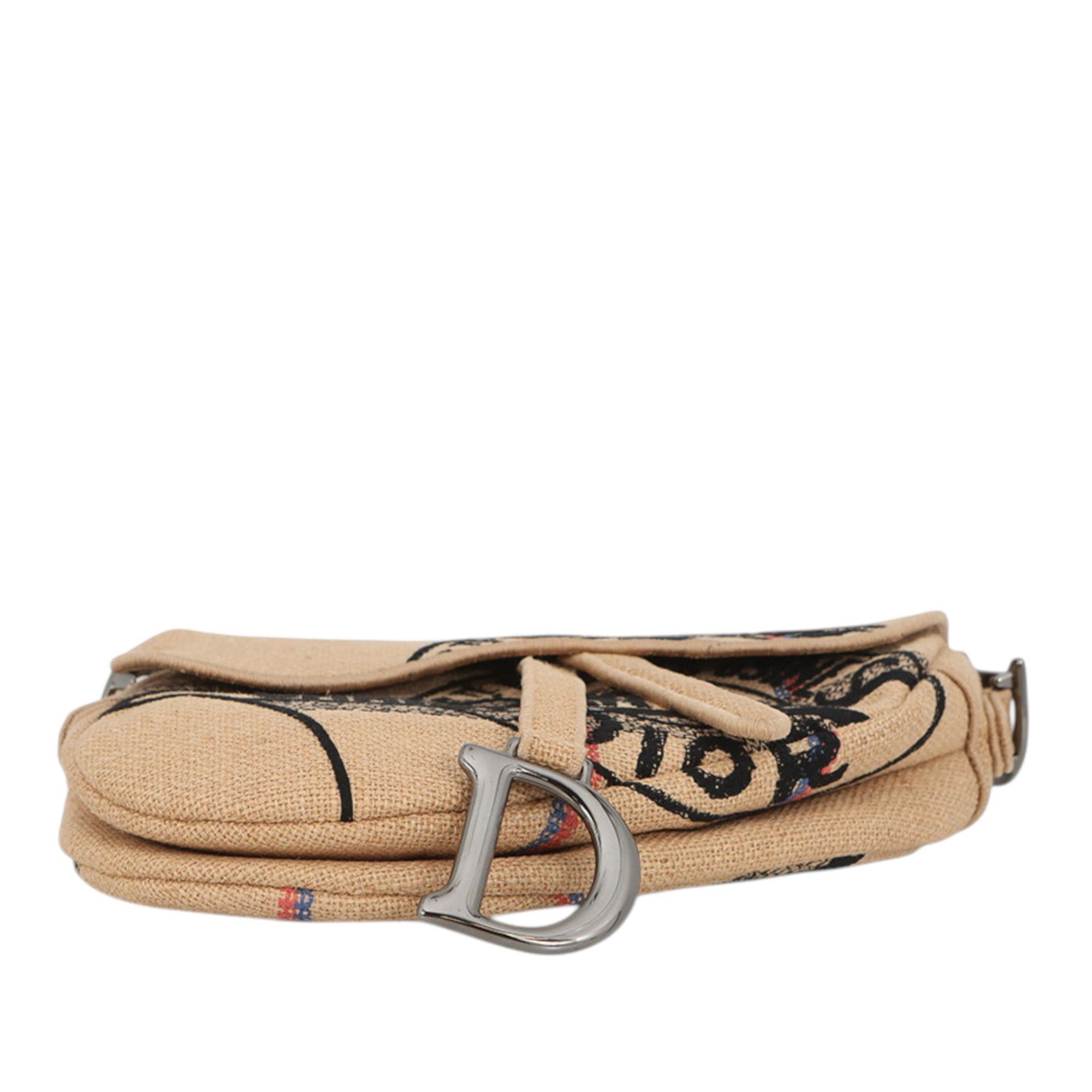 Dior Jute Union Embroidered Saddle Bag Size ONE SIZE - 3 Thumbnail