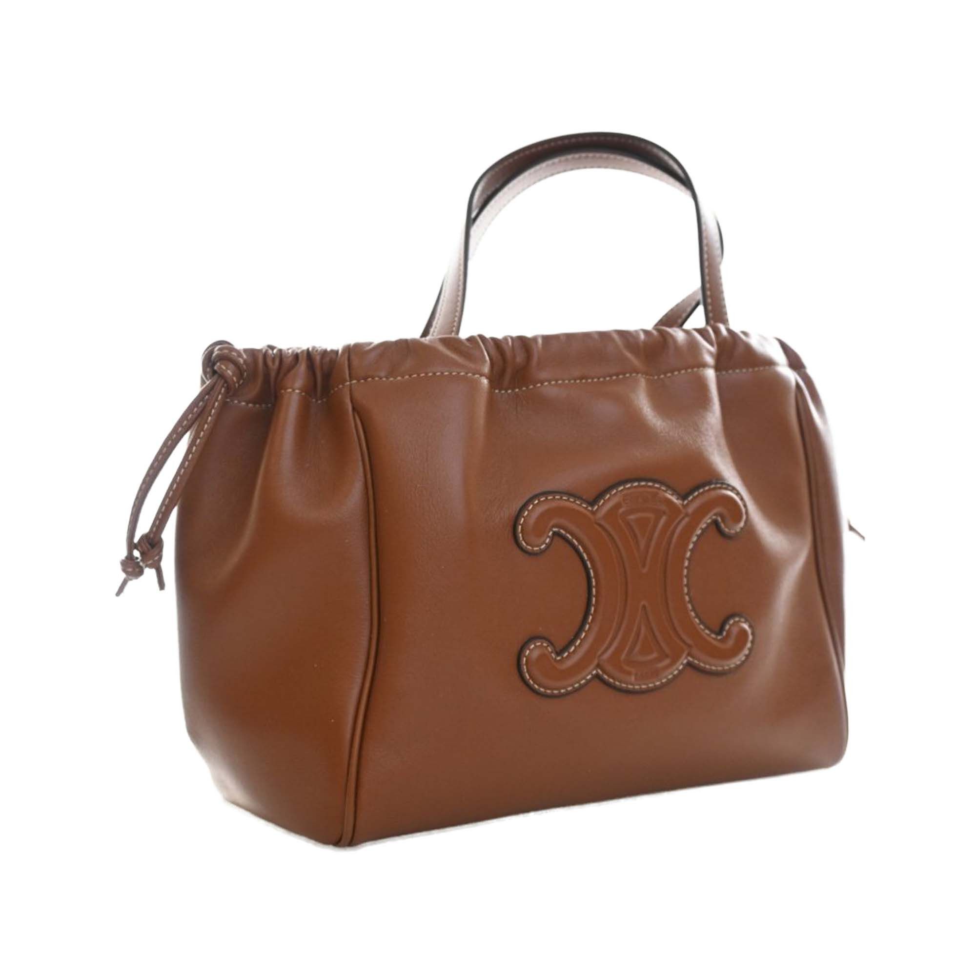 Celine Small Calfskin Cuir Triomphe Cabas Drawstring Satchel Size ONE SIZE - 3 Thumbnail