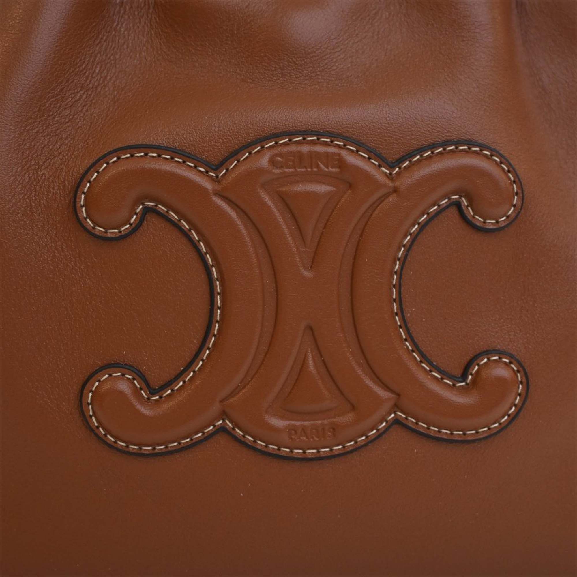 Celine Small Calfskin Cuir Triomphe Cabas Drawstring Satchel Size ONE SIZE - 9 Thumbnail