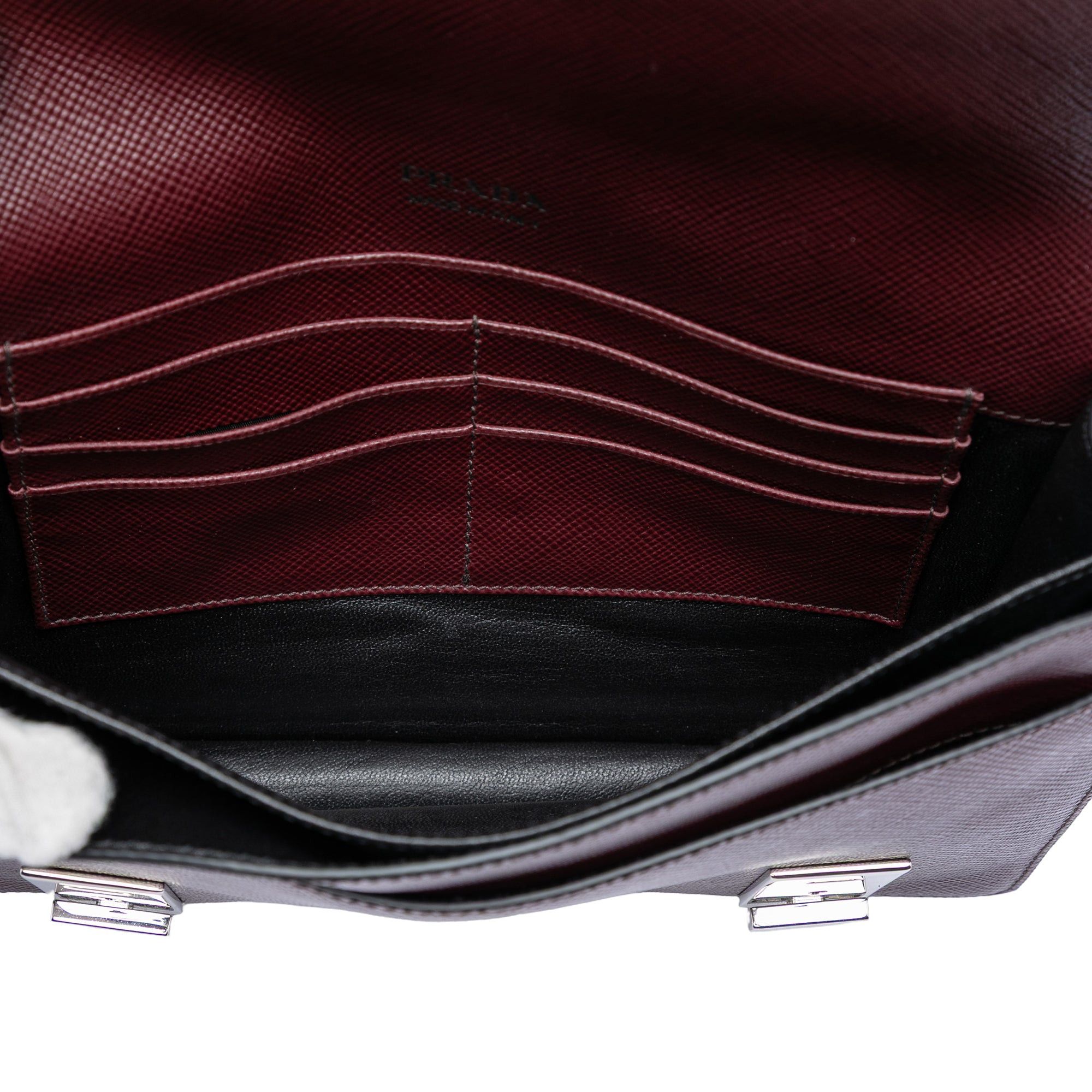 Prada Saffiano Double Lock Convertible Clutch Size ONE SIZE - 4 Thumbnail